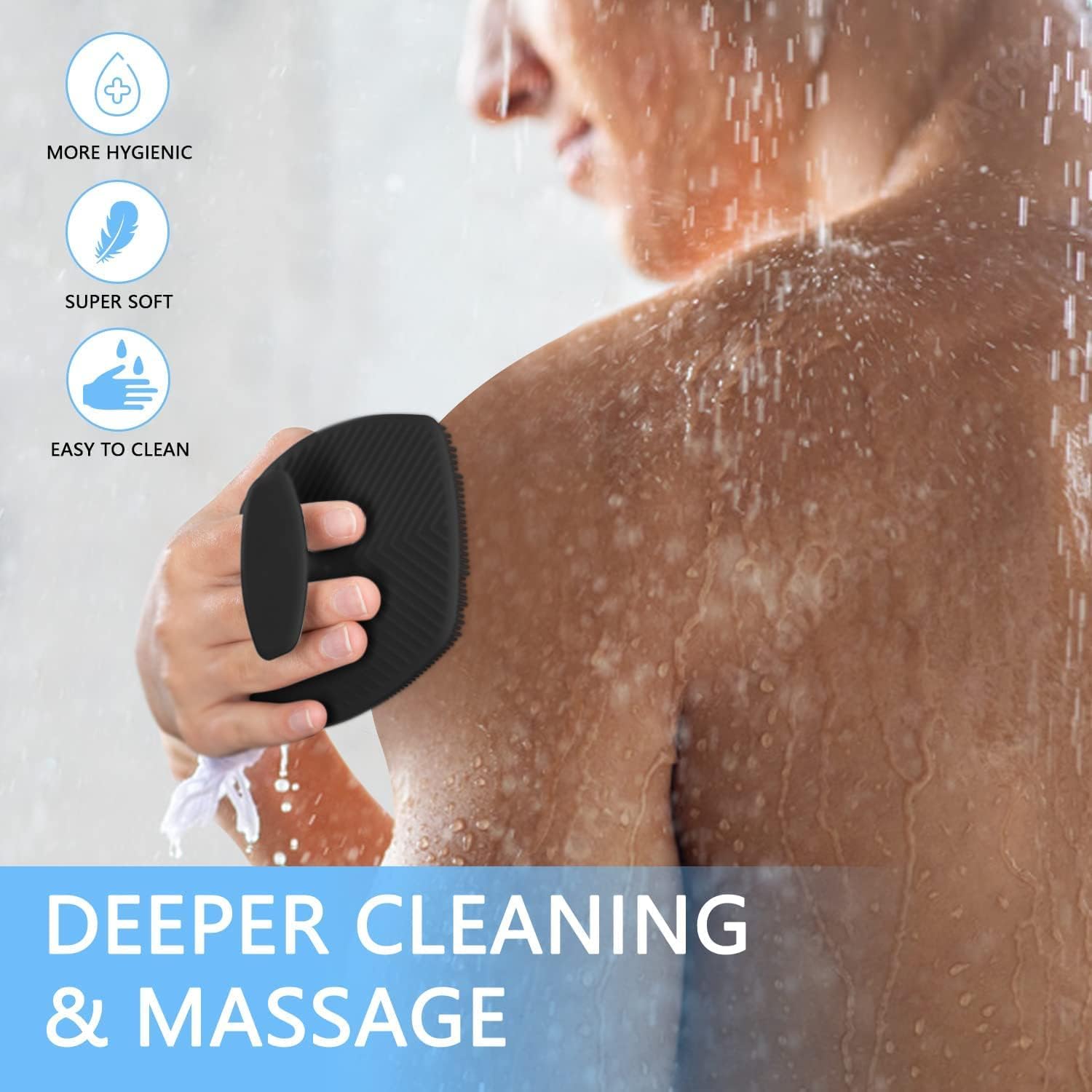 Episkey Silicone Body Scrubber - Exfoliating Shower Brush for Men & Women with No-Slip Handle - Perfect for Spa & Home Bath