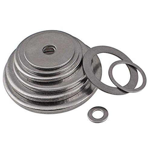 Ochoos 100 Pcs Stainless Steel 304 Flat Washers - M1.6 M2 M2.5 M3 M4 Sizes - Screw Spacers & Fasteners (ID: M3-9-0.8) - Perfect for Plumbing, Automotive, and DIY Projects