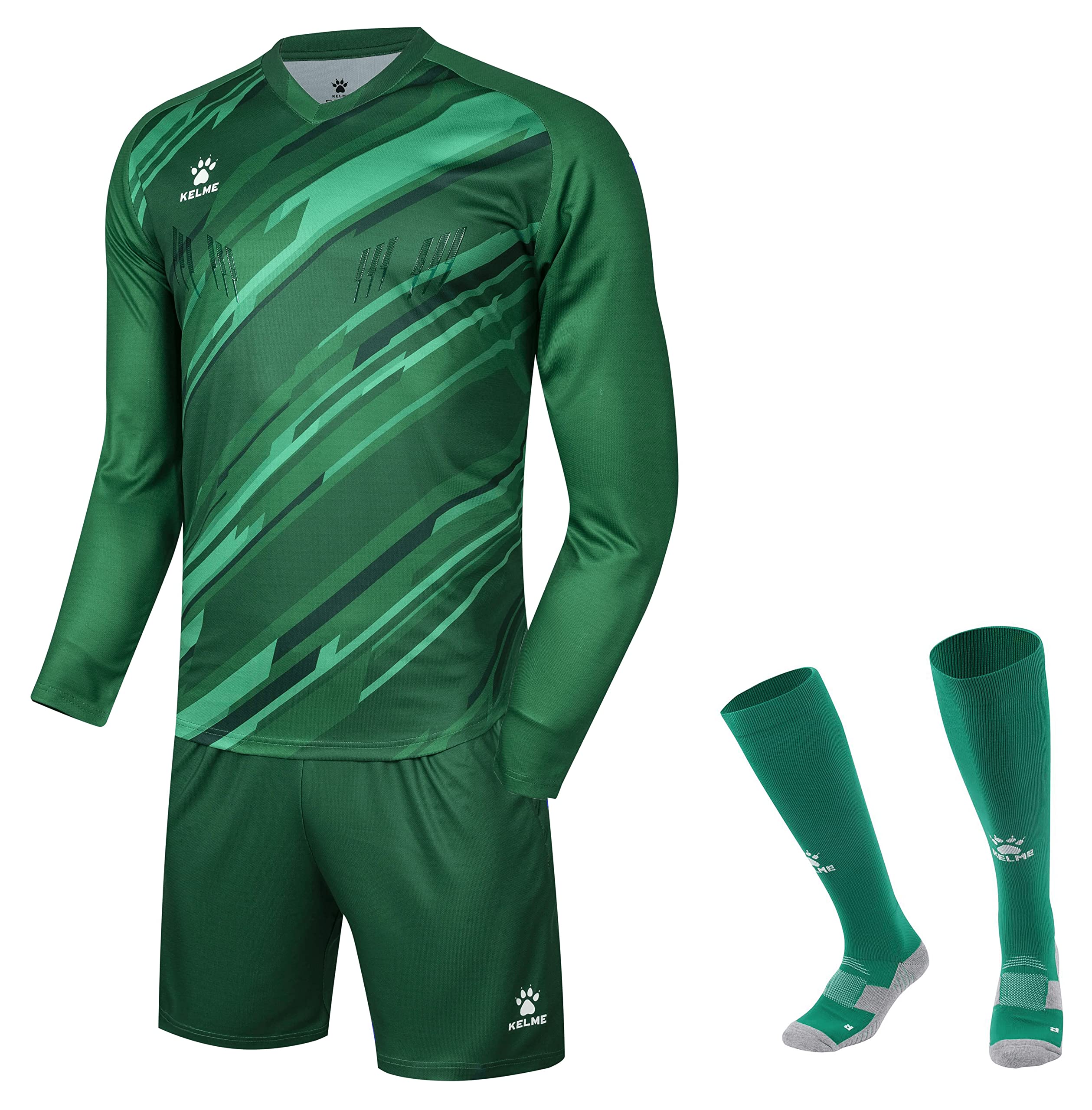 KELME Professional Soccer Goalkeeper Jersey Set - Padded Goalie Shirt, Shorts & Socks for Men, Adults & Youth - Breathable Football Uniform for Training & Matches | Perfect for Goalkeepers in Practice, Games & Tournaments