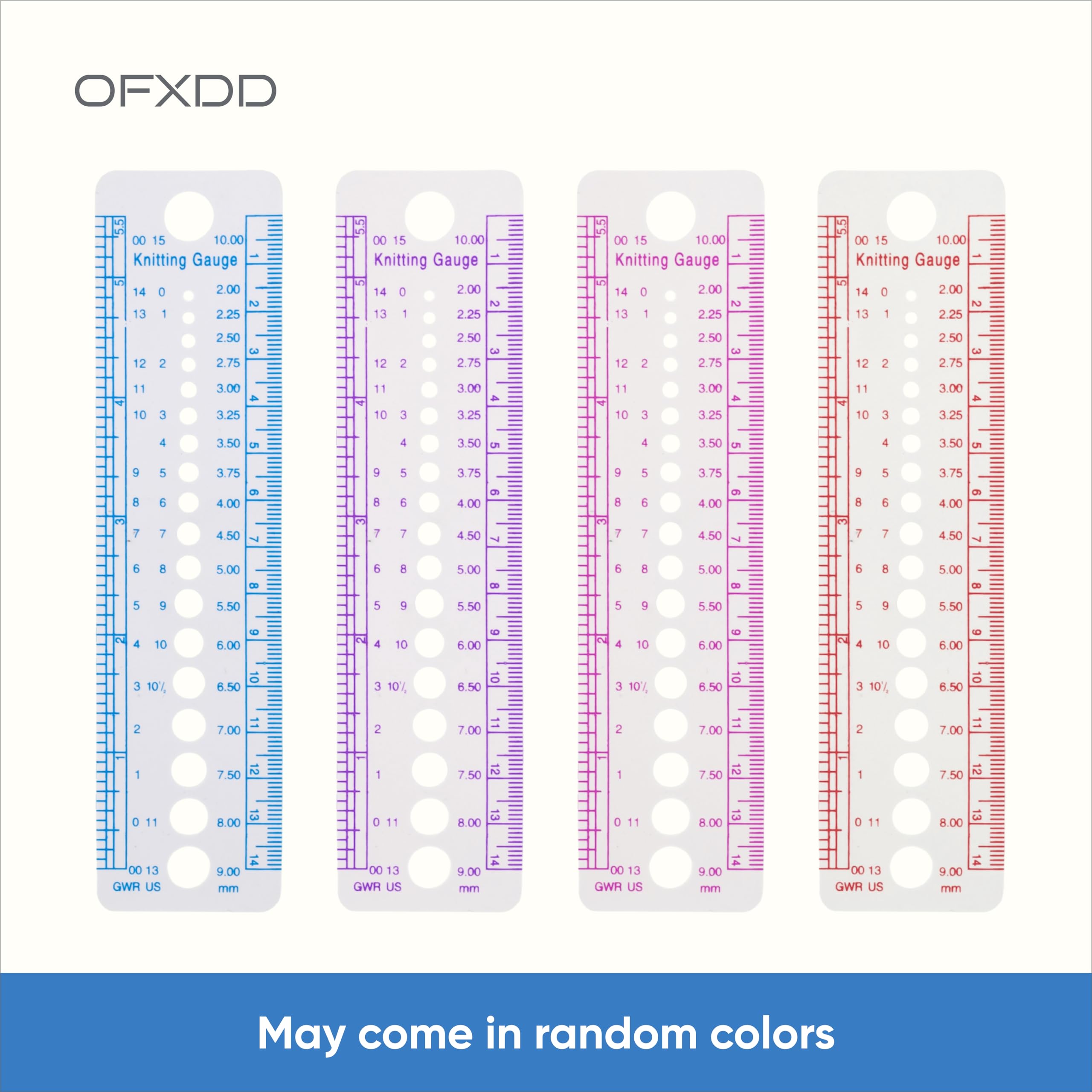 2-Pack Knitting Needle Gauge & Sizing Tool - Accurate Needle Size Ruler for Crochet & Knitting Projects - Perfect for Yarn Crafts, DIY Knitting Supplies, and Measuring Needle Sizes