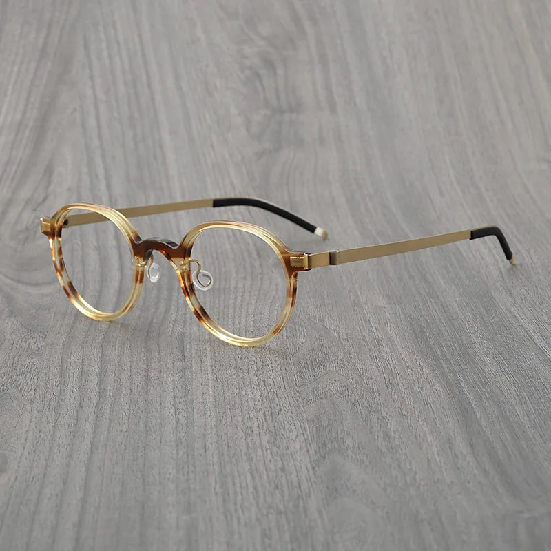 Stylish Black Full Rim Round Titanium Acetate Eyeglasses for Women - Model 6006 | Perfect for Office, Reading & Everyday Fashion Accessory