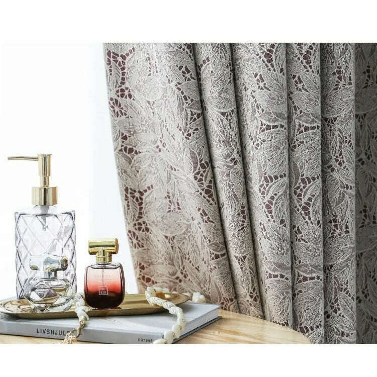 T.B. London Literary Lace Blackout Curtains - White & Wine Red Window Drapes for Bedroom, Living Room & Nursery - Light Blocking Thermal Insulated Curtain Panels for Better Sleep & Privacy