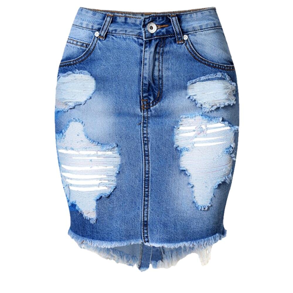Women's Mini Denim Skirt - High Waist Split Short Jeans Skirt for Summer Casual Wear | Perfect for Beach Outings, Music Festivals & Street Style Fashion