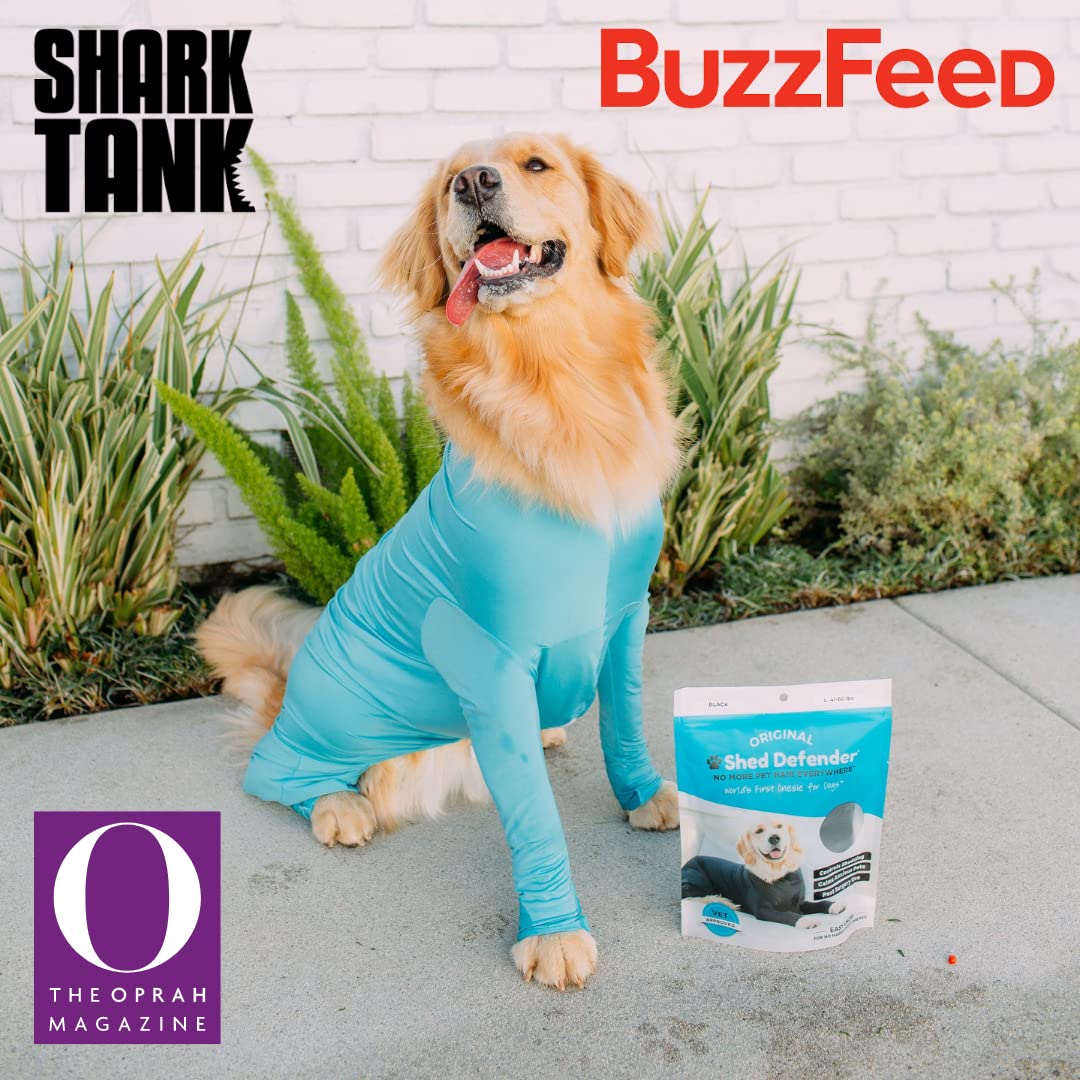 **Shed Defender Original Dog Onesie - Shark Tank Featured, Anti-Shedding Dog Onesie, USA Designed, Post-Surgery Recovery Suit, Anxiety & Hot Spot Relief, Vet Approved for Dogs - Perfect for Grooming, Travel & Calming Nervous Pets**