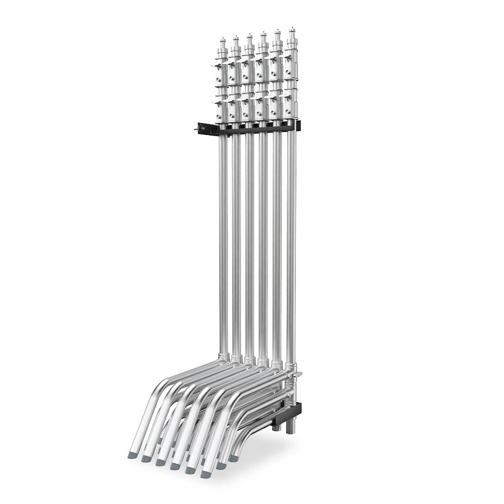 6 Stand Wall Mounted C Stand Rack - Heavy Duty Photography Equipment Organizer for Studio & Video Production - Perfect for Backdrops, Lights & Gear Storage