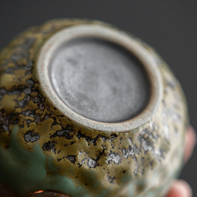 Premium Handcrafted Kiln-Fired Lotus Kung Fu Tea Cup Set of 4 - Traditional Chinese Ceramic Teacups for Gongfu Tea Ceremony, Home Decor & Gift Giving