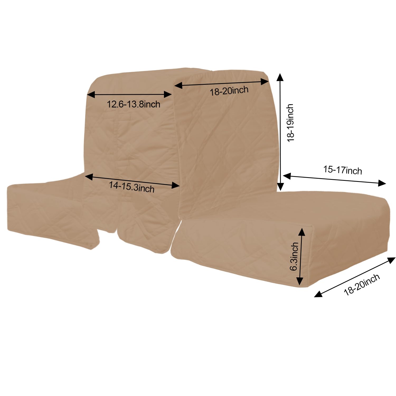 Back to Back Boat Seat Covers - Waterproof Replacement Lounge Seat Covers for Boats | Soft Microfiber Fabric | Protects Damaged Seats (2-Pack, Gray Brown) | Perfect for Marine, Fishing & Outdoor Activities