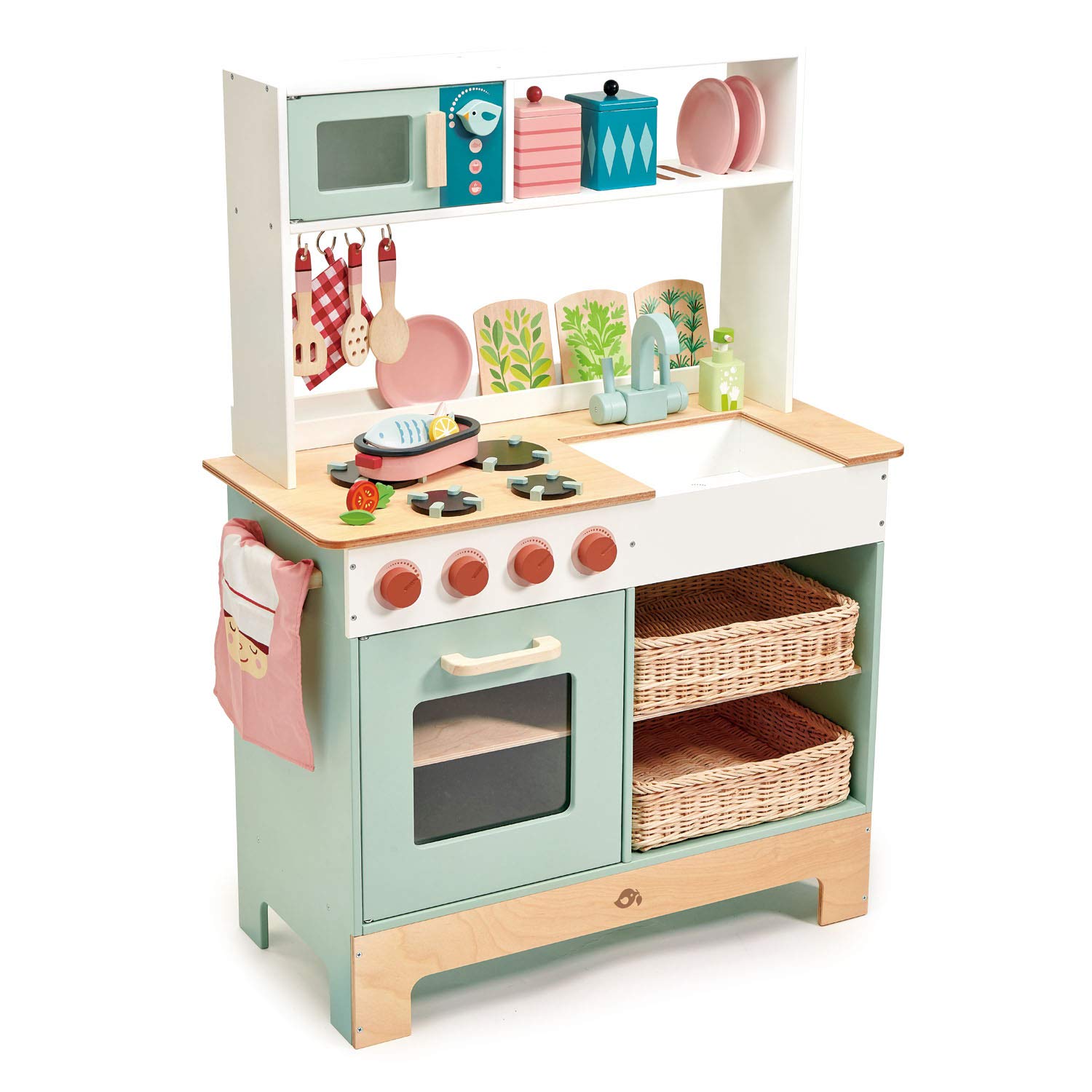 Tender Leaf Toys - Mini Chef Kitchen Range - Wooden Pretend Play Kitchen Set for Kids - Develops Social, Creative & Imaginative Skills - Gender-Neutral Toy for Ages 3+ - Perfect for Pretend Play, Role-Playing & Early Childhood Development