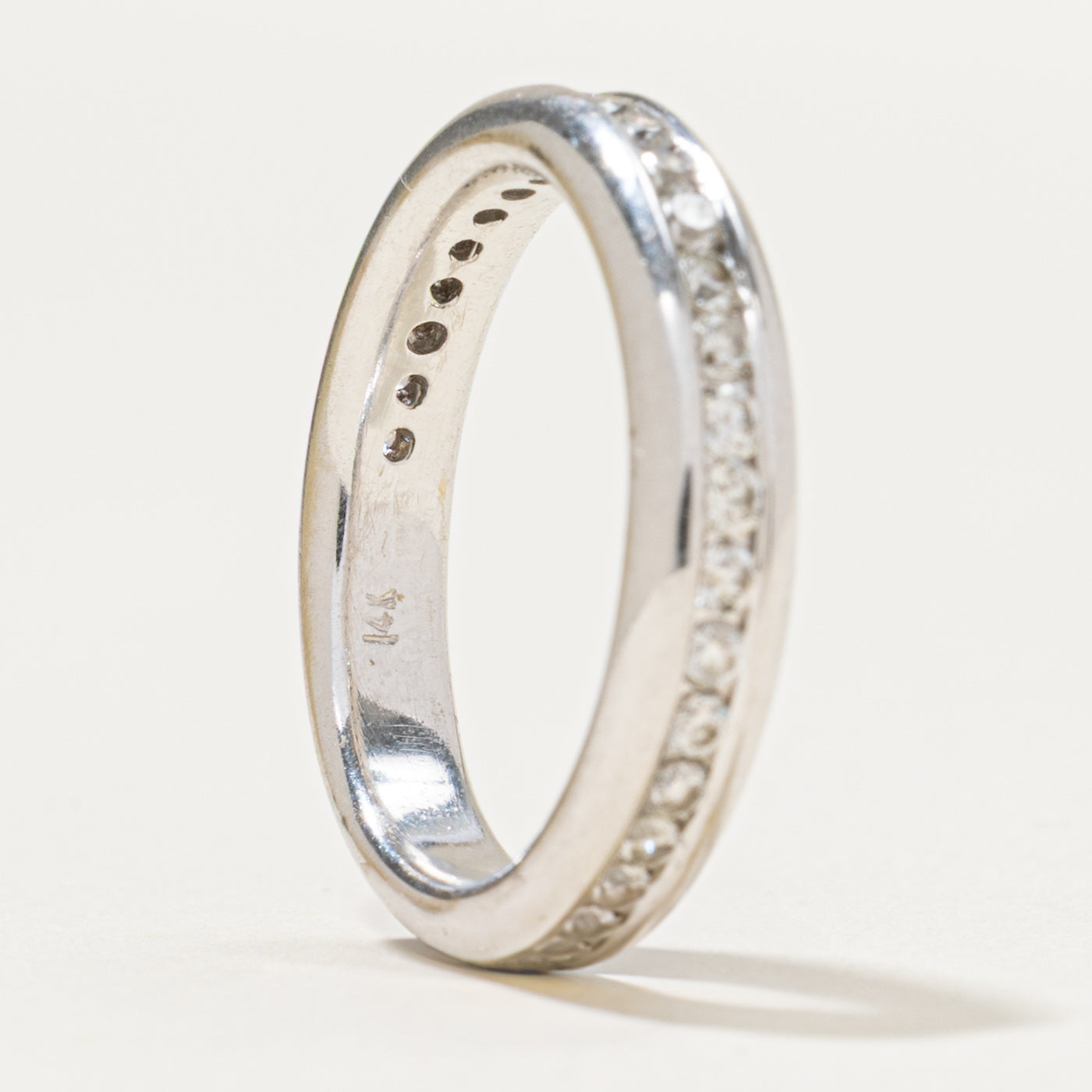 Channel Set Semi Eternity Diamond Wedding Band Ring - 0.50 Carat Total Weight (CTW) - Size 5 - Perfect for Engagement, Anniversary & Bridal Jewelry Gifts
