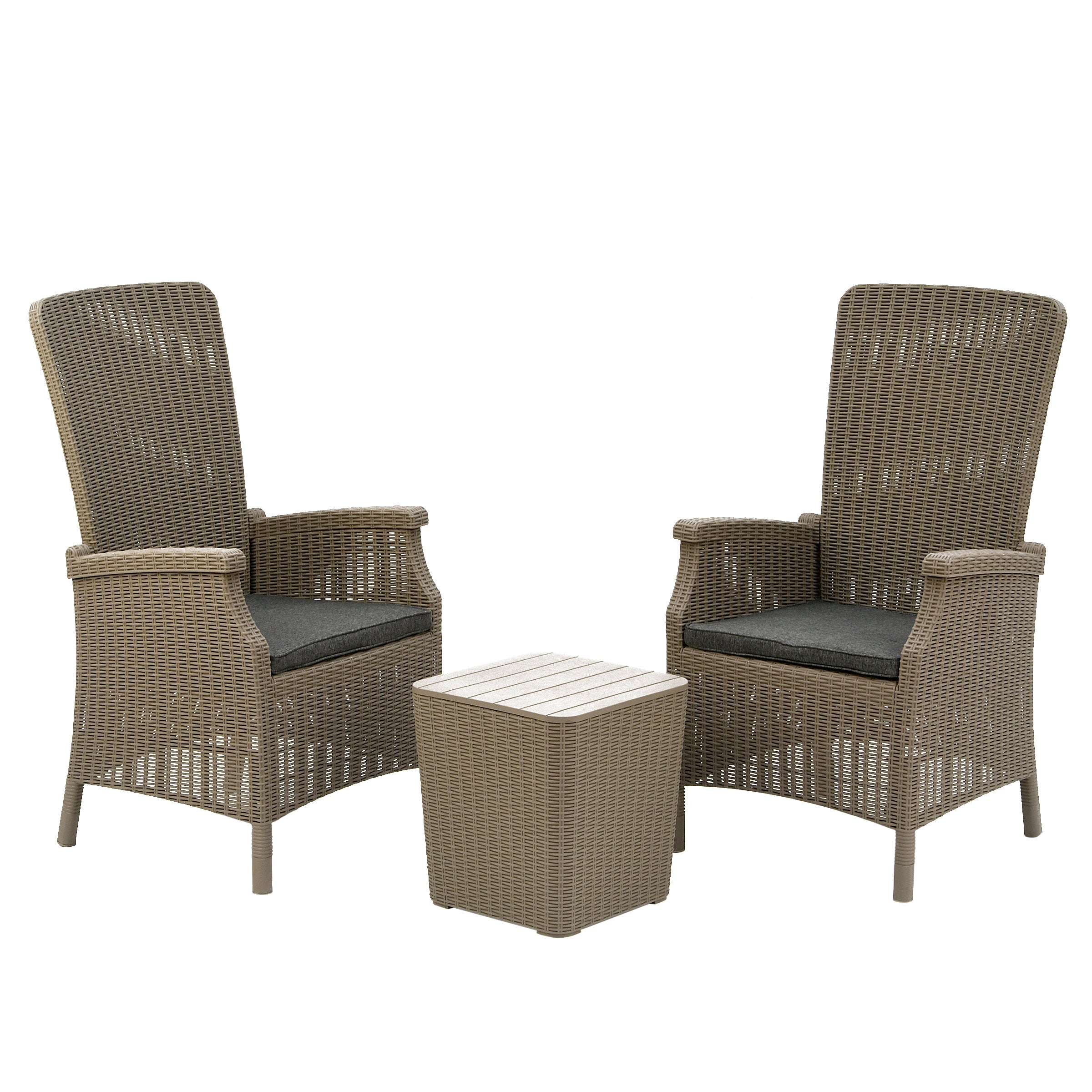3-Piece Bracknell Collection All-Weather Wicker Patio Chat Set - Perfect for Outdoor Lounging, Garden, Poolside & Backyard Relaxation