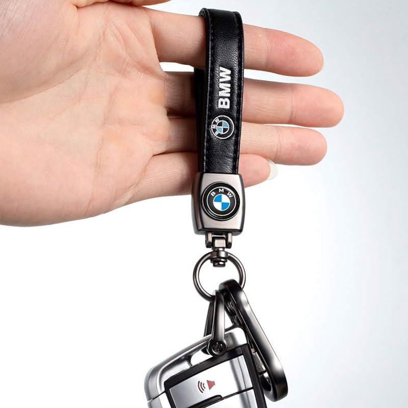 Genuine Leather Car Keychain Holder - Durable Key Ring & Key Fob Organizer for Men Women - Perfect for Car Keys, House Keys, Office Keys & Daily Essentials