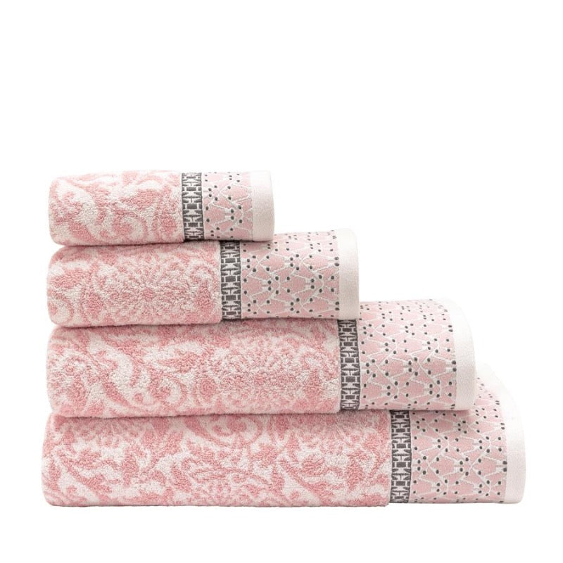 Charme Pink Luxury Bath Towel Set - Soft & Absorbent Cotton Bath Linens for Spa, Bathroom & Home Decor