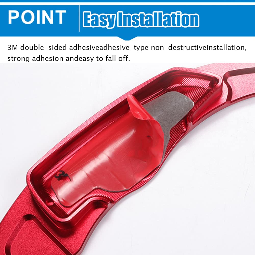 Aluminum Steering Wheel Paddle Shifter Extensions - 2PCS Red Interior Accessories for Hyundai Tucson 2022-2023, Sonata 2020-2022, Santa Cruz 2022-2023 | Easy Install & Enhanced Driving Experience | Perfect for Racing Enthusiasts & Daily Commute