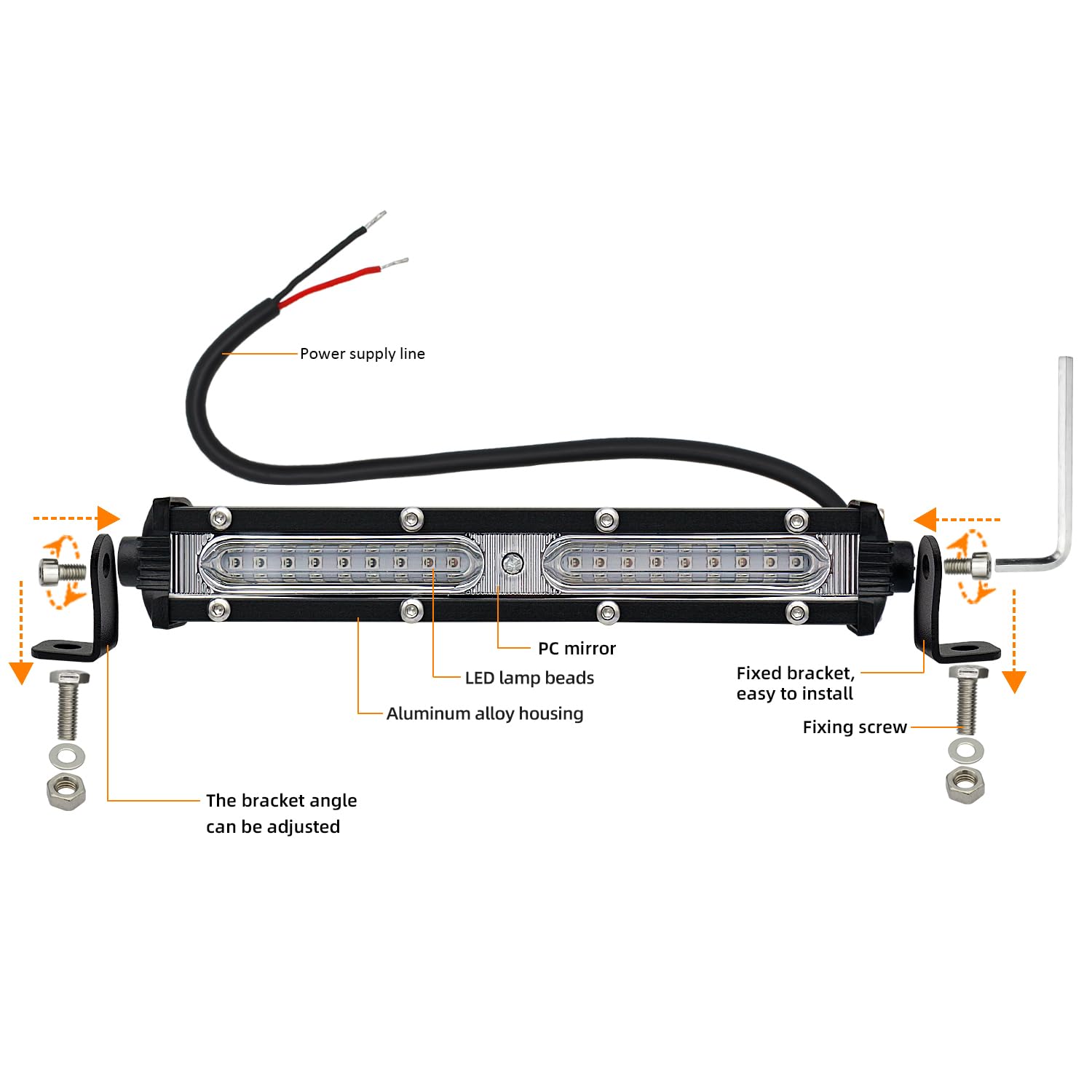 Ultra Slim Single Row Green LED Offroad Driving Fog Light Bar - 2Pcs 7Inch Waterproof Auxiliary Work Lights for Trucks, Tractors, Boats & Cars - Perfect for Hunting, Fishing, Night Driving & Offroad Adventures
