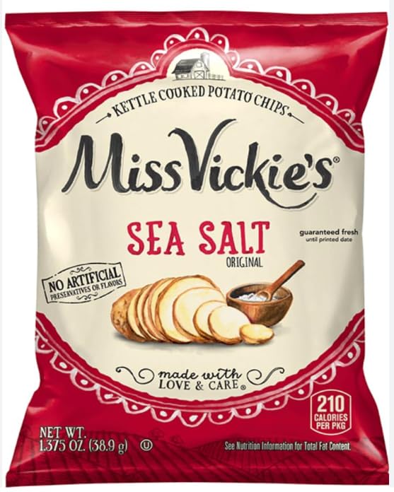 Ms. Vickie's Sea Salt Kettle Chips (16 Pack, 1.375oz) - Crunchy Snack Bundle for Parties, Picnics & Office Snacking | Wittbizz Premium Snacks
