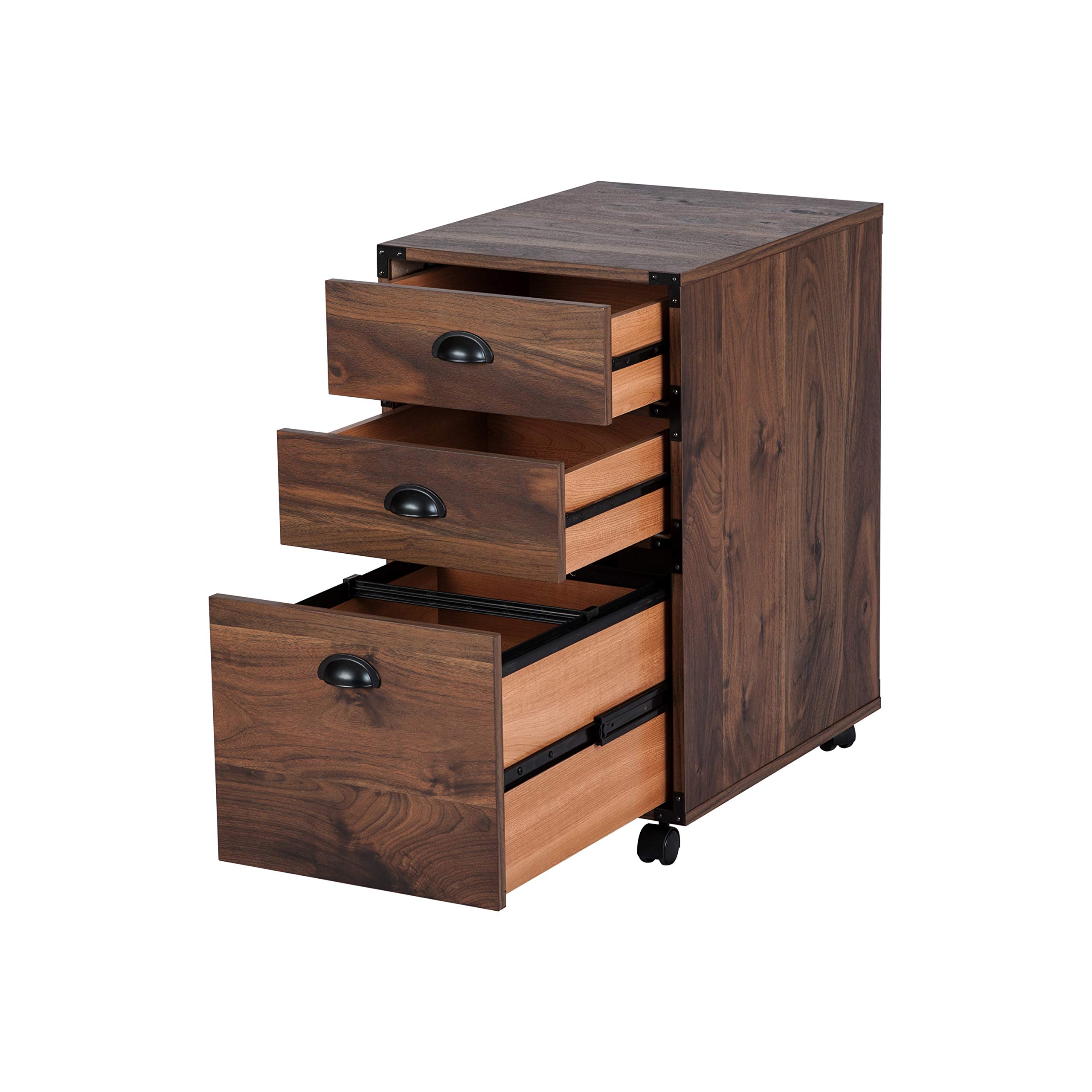 3-Drawer Mobile File Cabinet - Rolling Lateral File Storage Organizer with Hanging Letter Holder for Home & Office Use | Compact & Space-Saving Document Organization Solution