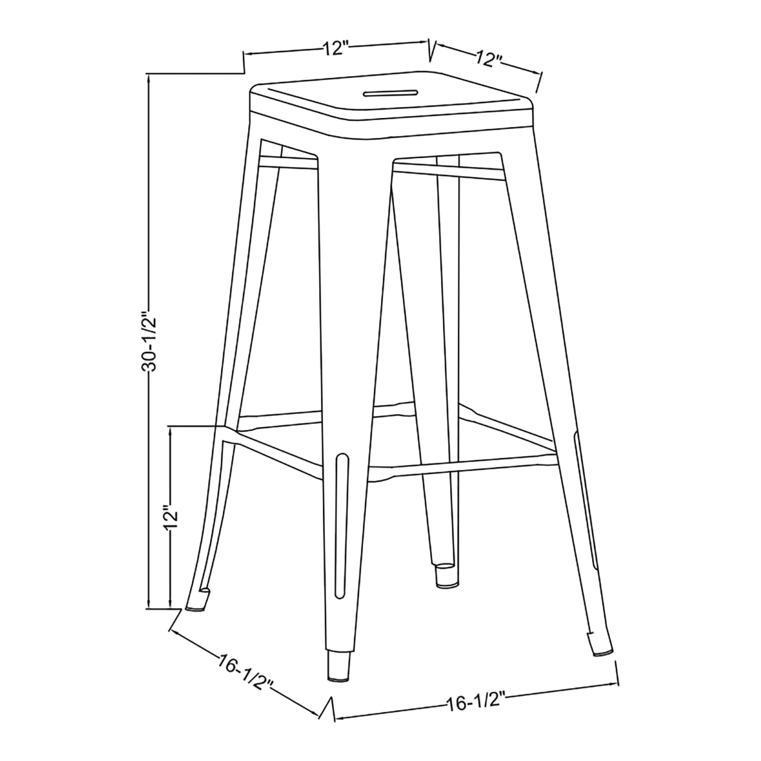 Karthe Modern Steel Stool Set of 2 - Blue Bar Stools for Kitchen Island, Counter Height & Industrial Style Home Decor - Durable Metal Stools with Comfortable Seat