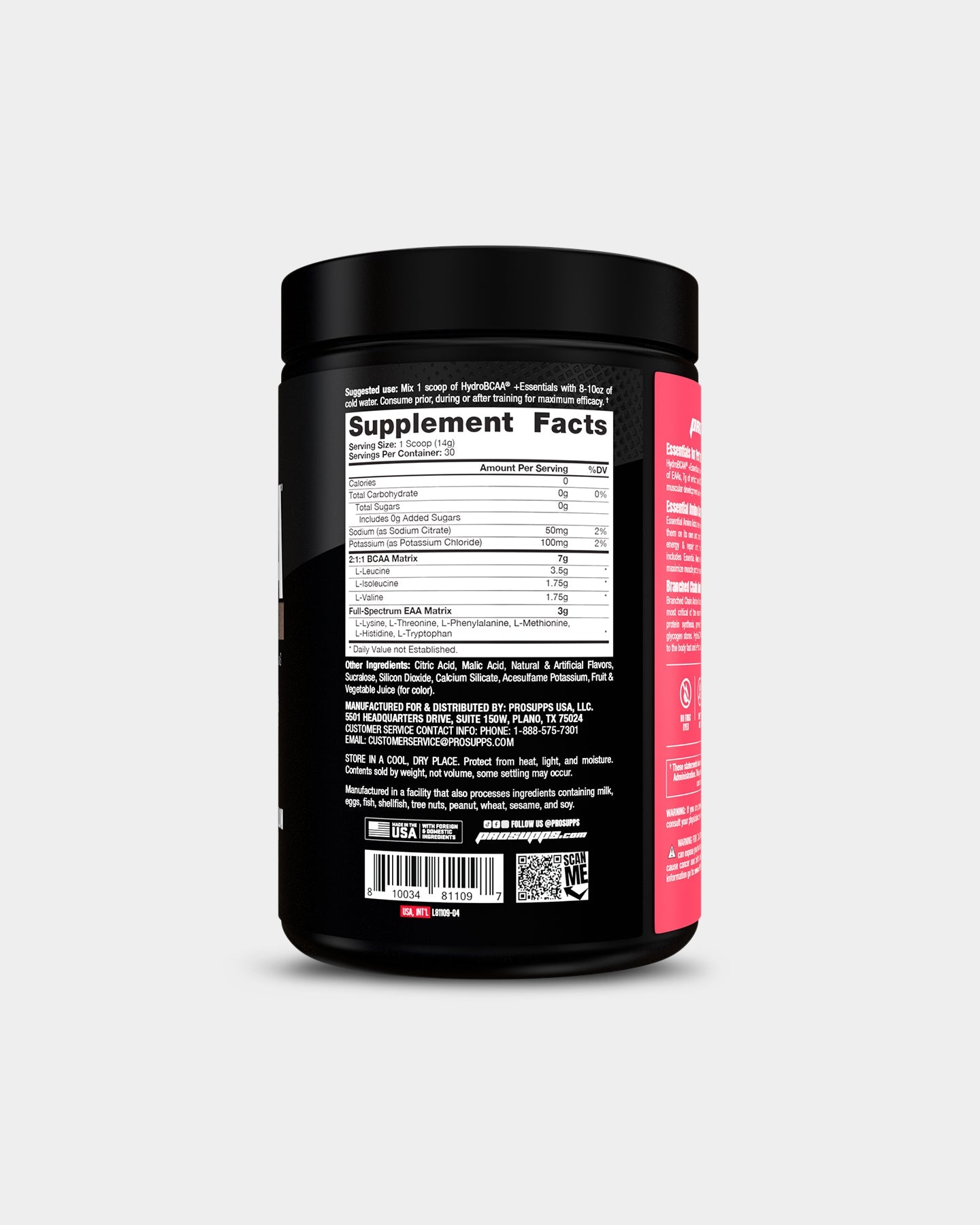 Pro Supps HydroBCAA Plus Essentials - Premium BCAA Supplement for Muscle Recovery & Hydration - Ideal for Workouts, Fitness & Bodybuilding