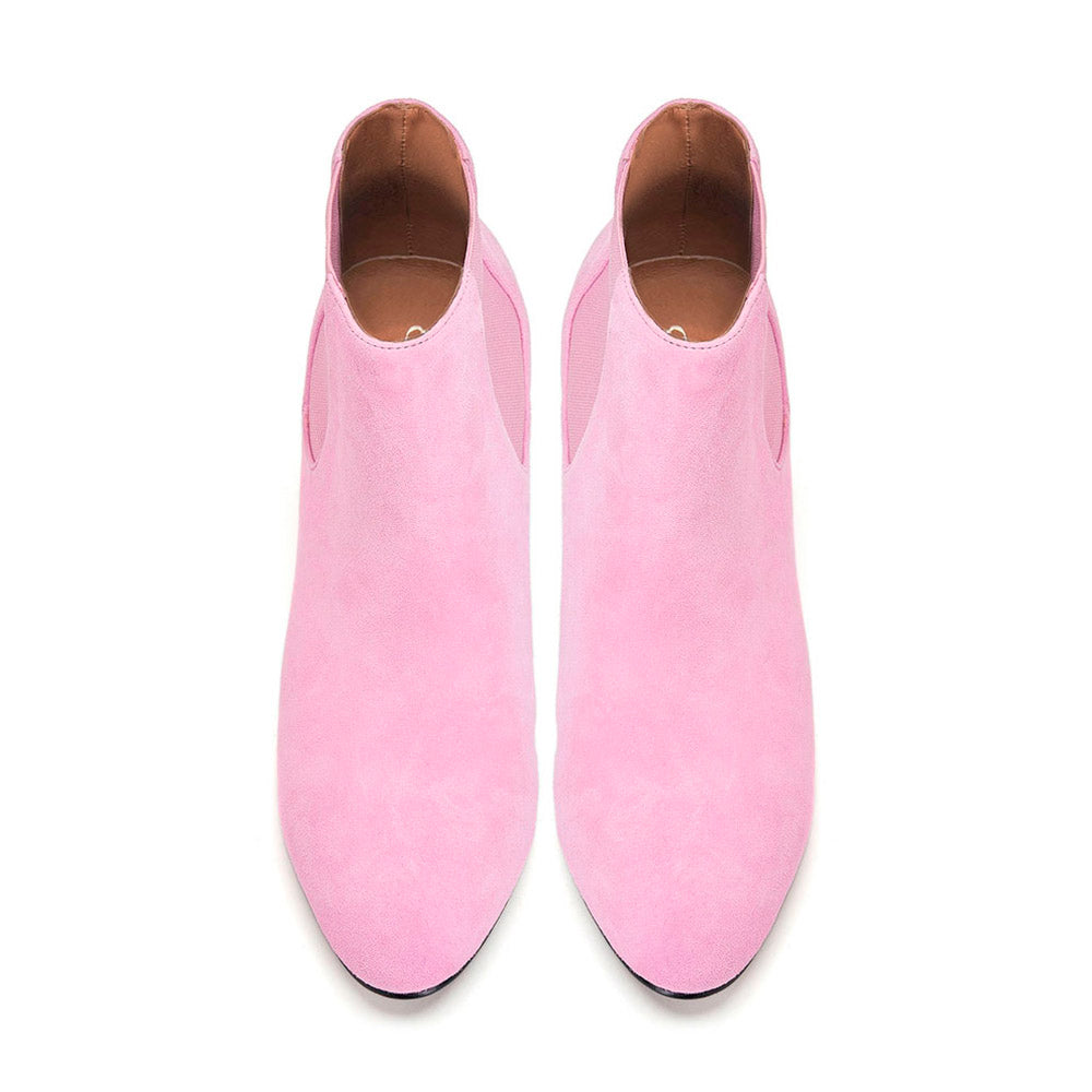 Pink Ankle Boots for Women - Stylish & Comfortable Fall Winter Fashion Shoes for Casual Outfits, Office Wear & Date Nights