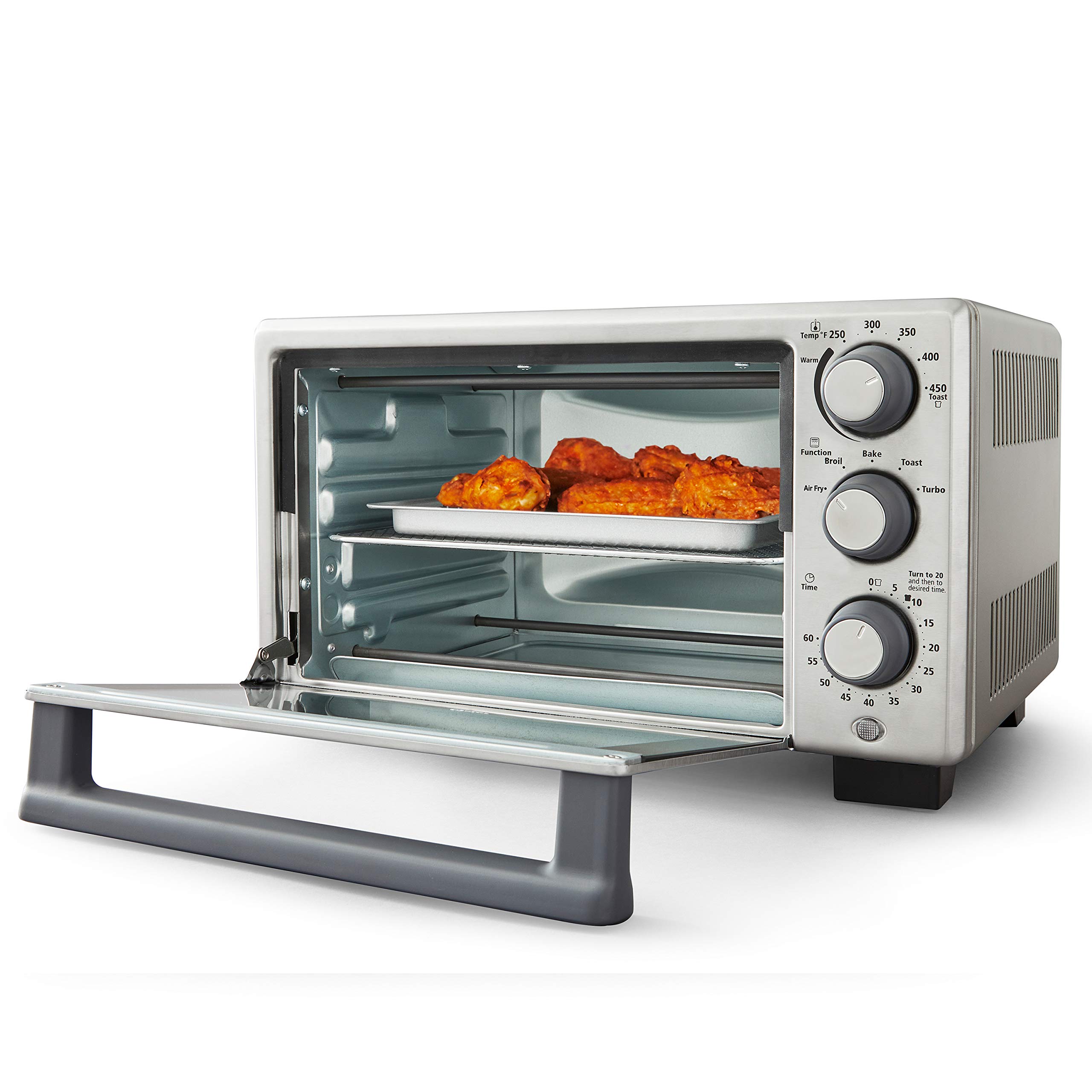 Oster® Compact Countertop Oven with Air Fryer - 6-Slice Stainless Steel Toaster Oven for Baking, Roasting & Reheating | Perfect for Small Kitchens, Dorms & Apartments