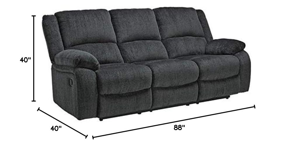 Signature Design by Ashley Draycoll Power Reclining Sofa in Slate - Modern Comfort for Living Room & Home Theater