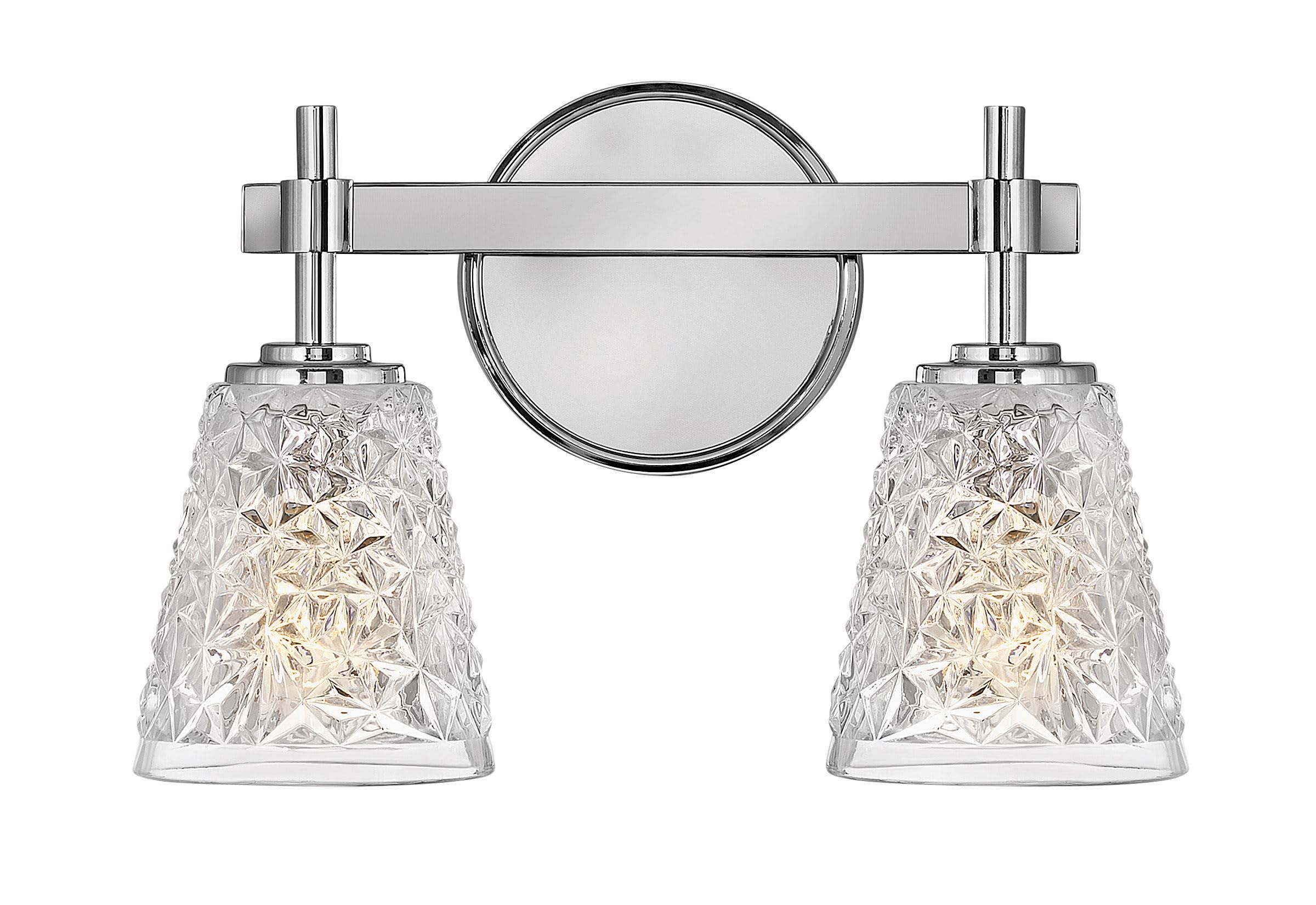 Hinkley Amabelle Collection Two Light Bathroom Vanity Fixture in Chrome - Perfect for Modern Bathroom Lighting and Vanity Mirror Illumination