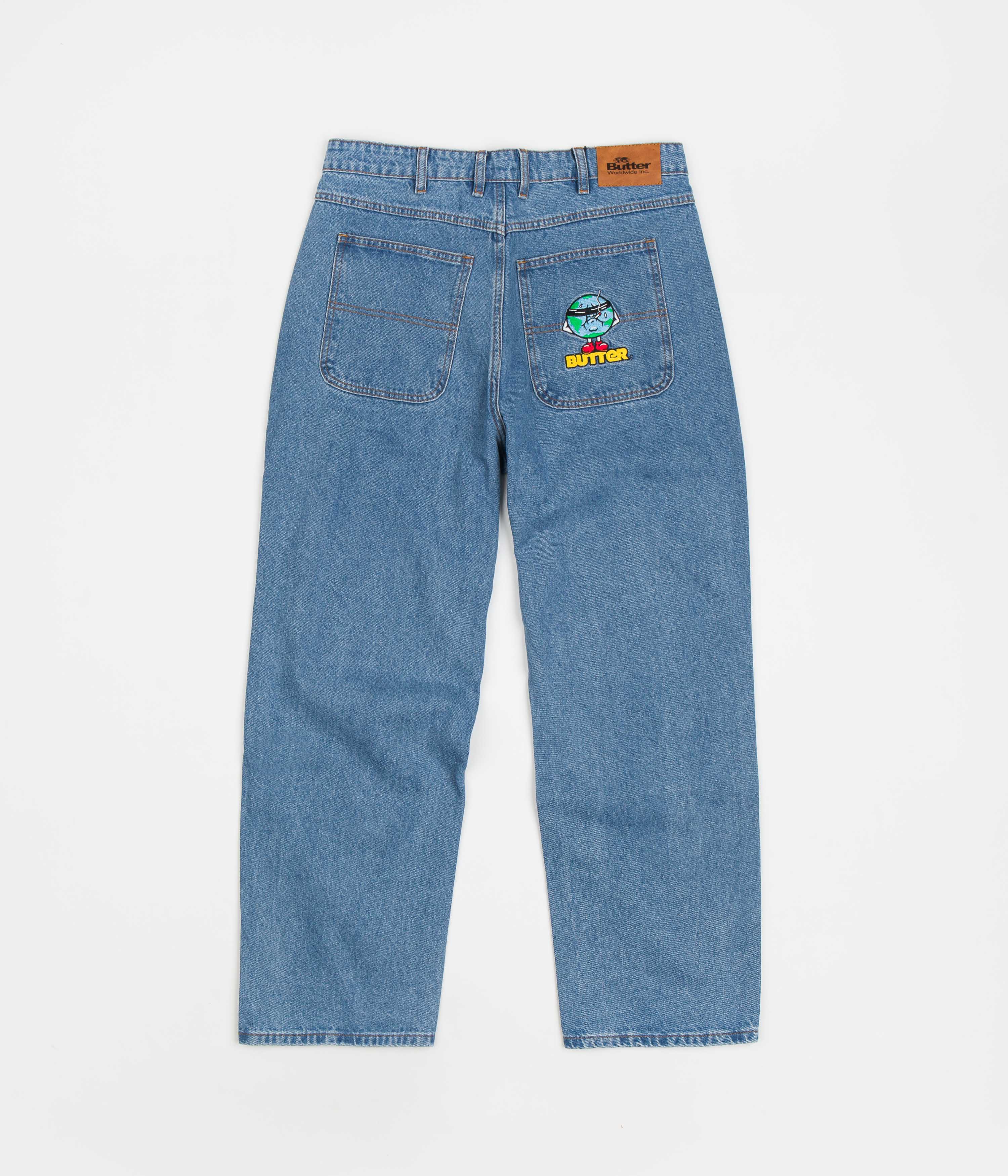 Butter Goods Washed Indigo Blindfold Jeans - Stylish Distressed Denim Pants for Men & Women | Perfect for Casual Wear, Street Fashion & Everyday Outfits