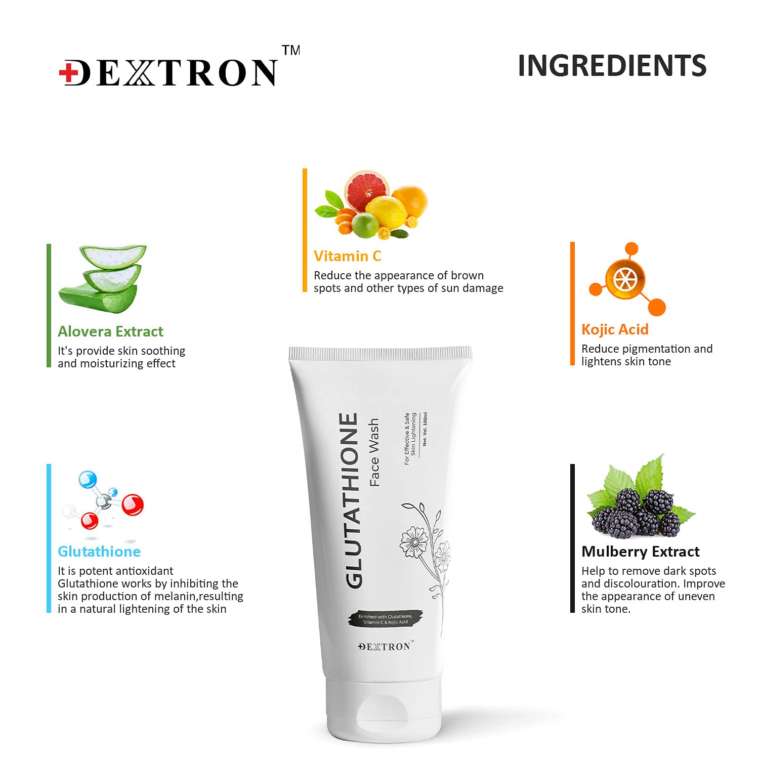 Dextron Glutathione Skin Lightening & Whitening Soap & Face Wash Combo Set - Brightening Treatment for All Skin Types (Turmeric & Sandalwood) - Daily Skincare Routine for Even Tone & Radiant Complexion