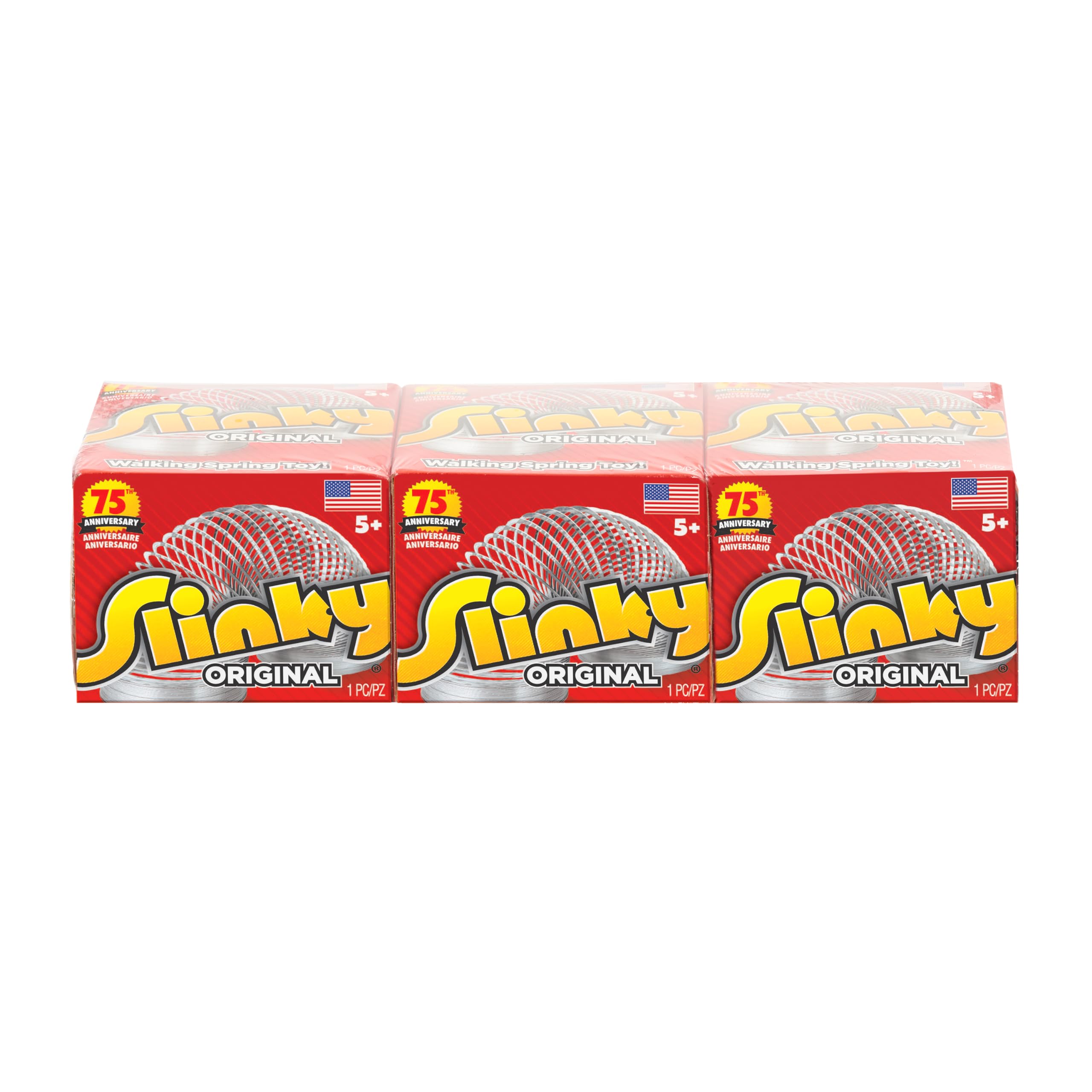 Original Slinky Walking Spring Toy - 3-Pack Metal Slinky for Kids & Adults, Fun Fidget Toys for Stress Relief, Party Favors & Unique Gifts for Ages 5+ | Great for Playtime, Office Desk & Travel Entertainment | Amazon Exclusive by Just Play