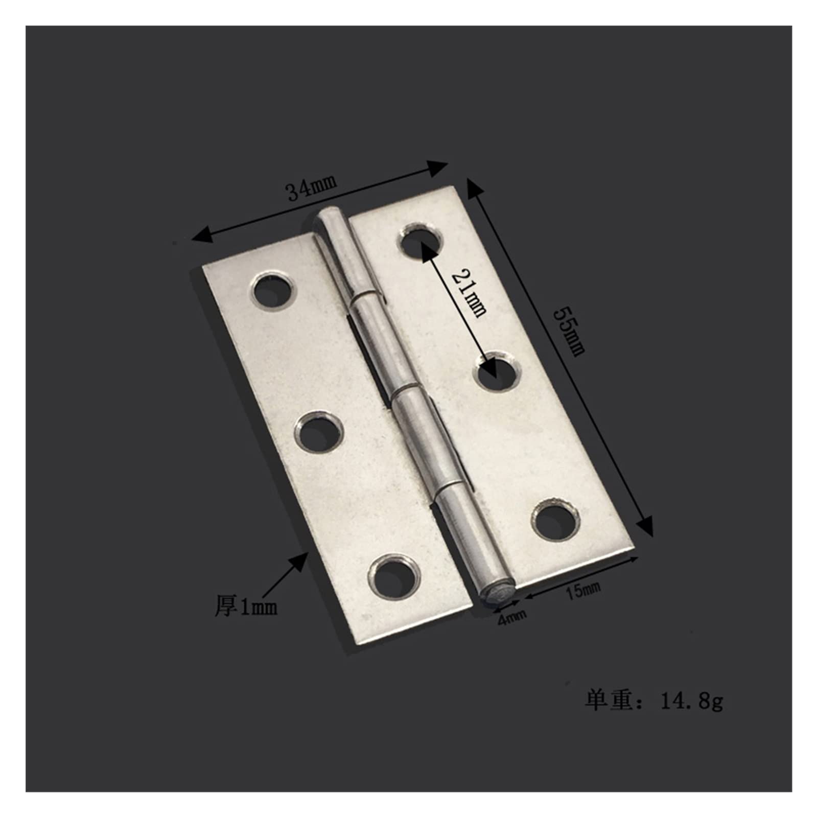 Premium Stainless Steel Cabinet Hinges 2-Pack - 1.0
