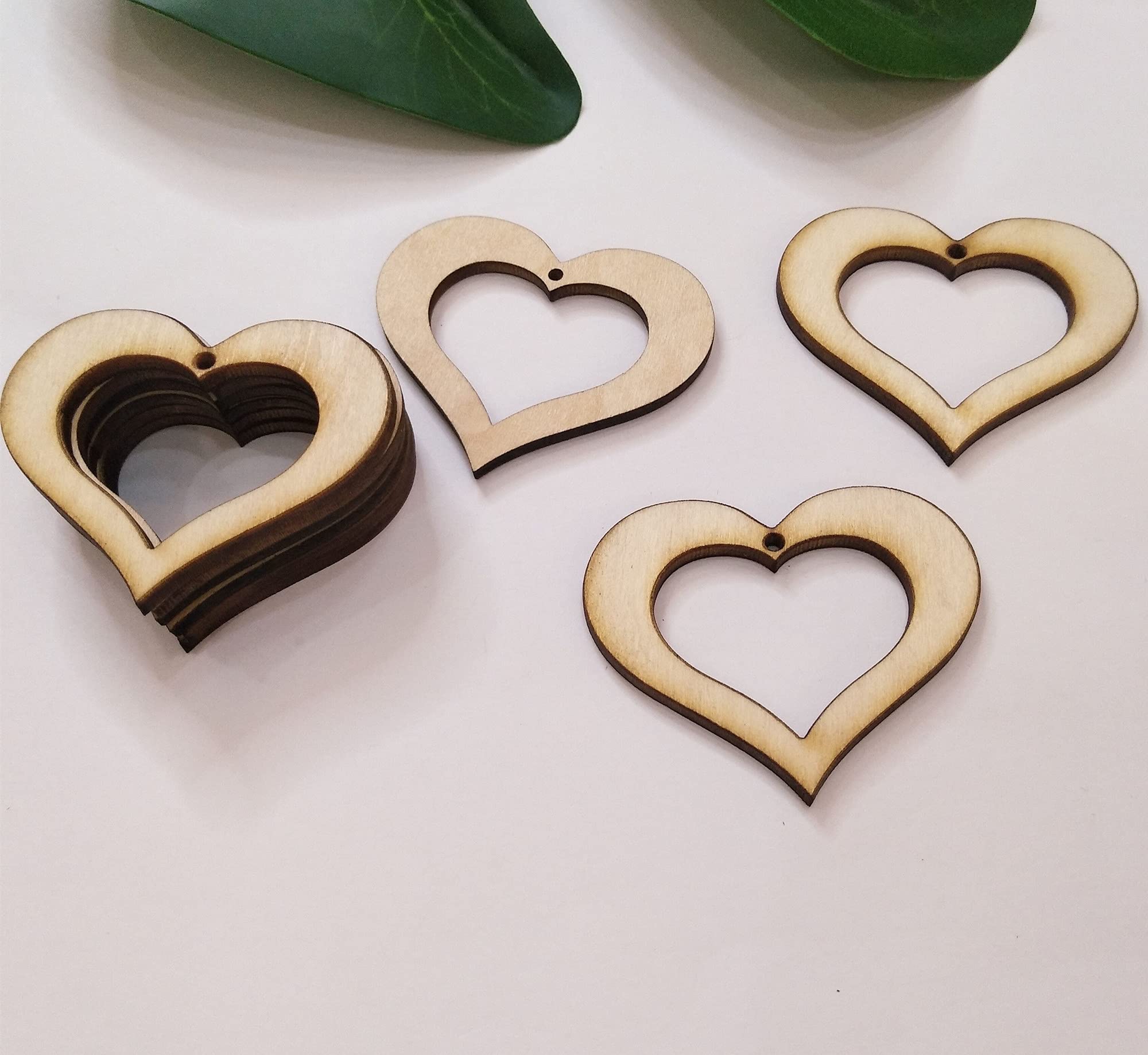 30PCS Heart Hollow Frames Wood Earring Blanks for DIY Jewelry Making - Unfinished Wood Cutouts for Dangle Earrings (2 Inch) - Perfect for Valentine's Day Crafts, Handmade Gifts, and Boho Style Accessories