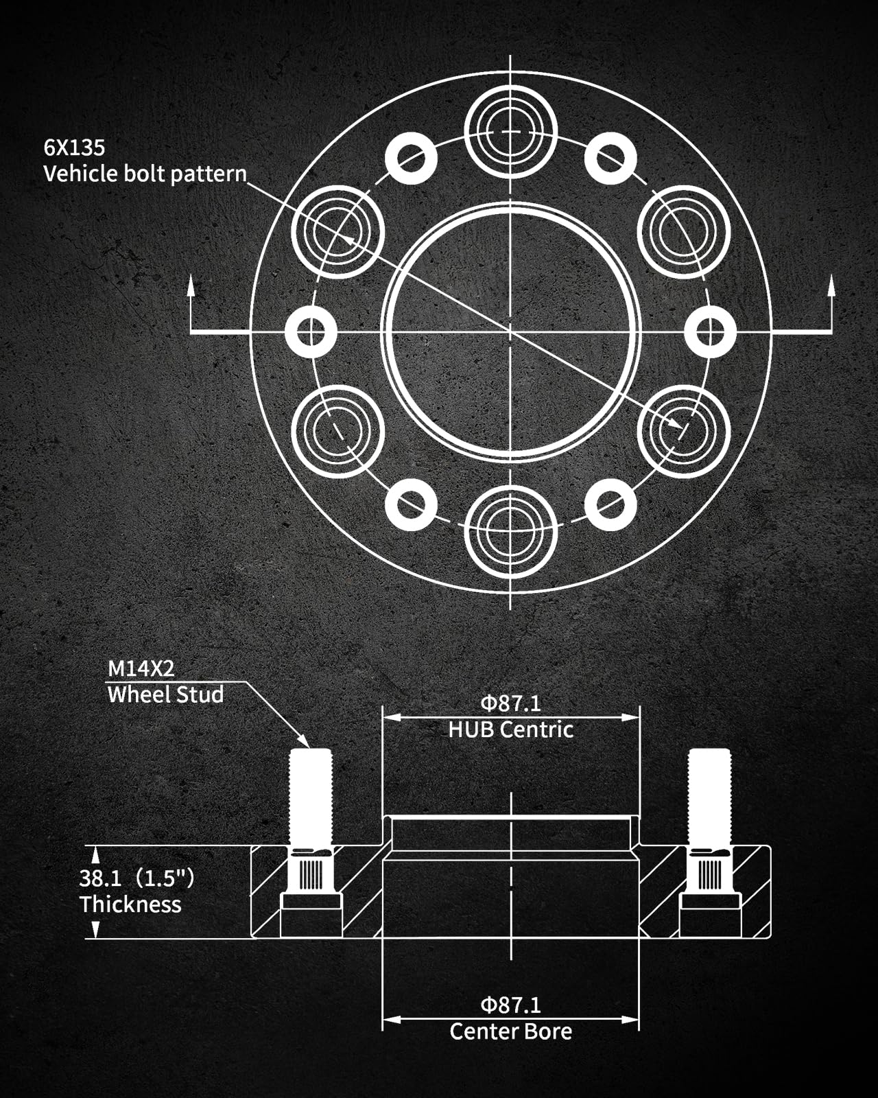 EVIL ENERGY 6X135 Hubcentric Wheel Spacers for Ford F150 2004-2014 (1.5/2 Inch) - 4PCS Set | Improve Stance & Clearance for Off-Roading & Custom Wheels