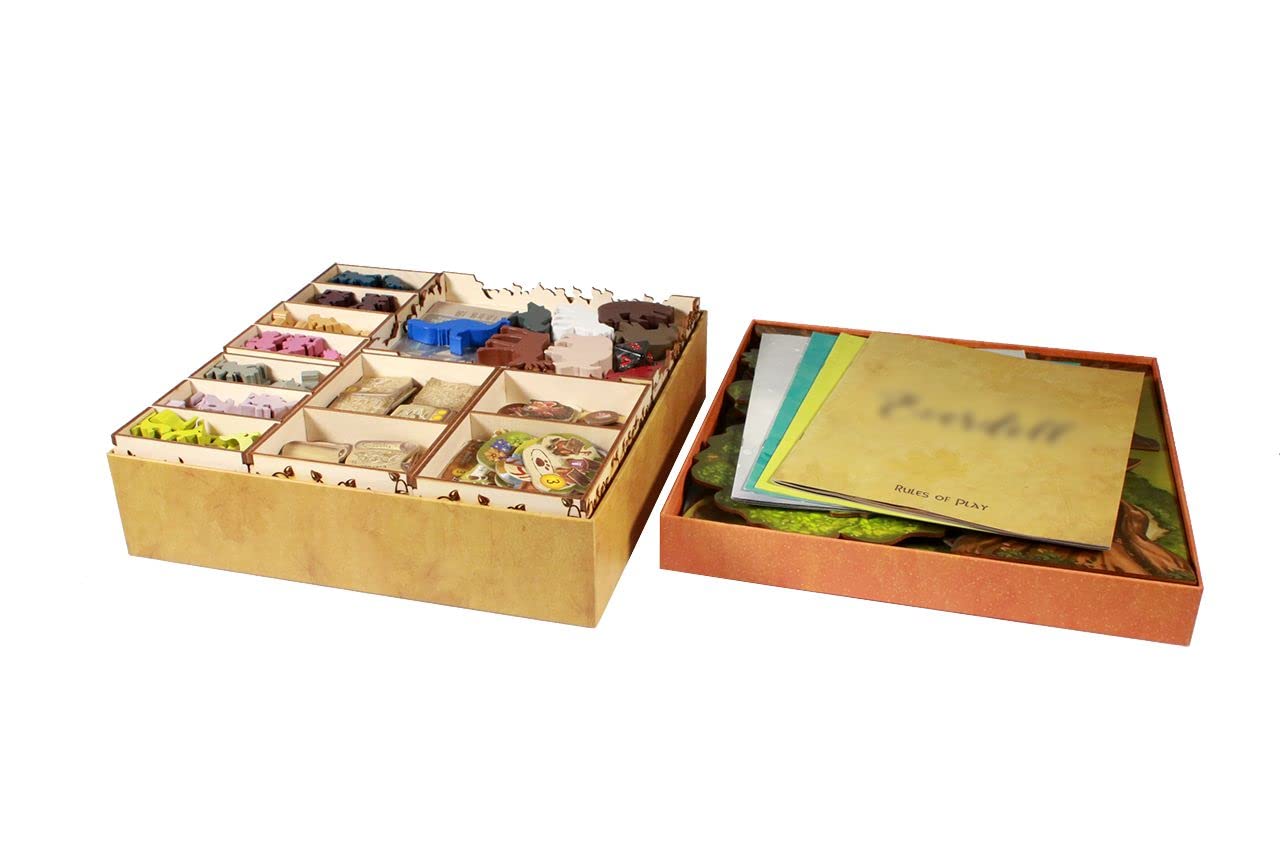 Everdell Board Game Organizer - Wooden Storage Box with Adjustable Trays for Tokens, Coins & Cards | Compatible with The Broken Token | Perfect for Game Night Organization & Component Protection