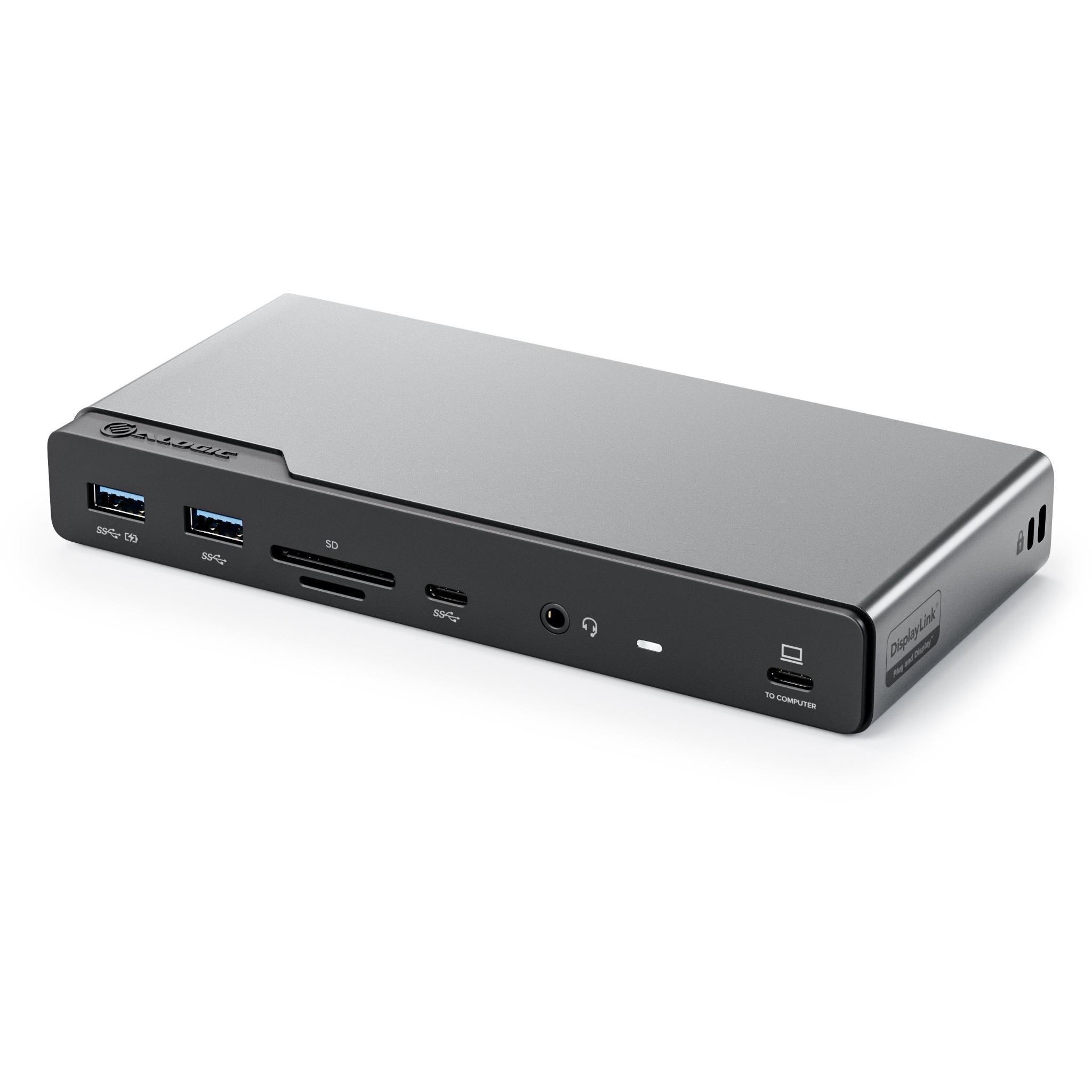 Alogic 16-in-1 Quad Display Docking Station with Power Adapter - 4K HDMI, USB-C Hub for MacBook Pro/Air, Windows Laptops - Perfect for Home Office & Multi-Monitor Workstations