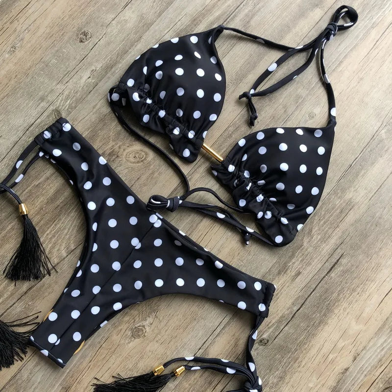 **10 Colors Sexy Push Up Bikini Set for Women - Halter Brazilian Thong Swimsuit Beachwear - Perfect for Pool, Beach, Vacation & Summer Outfits**
