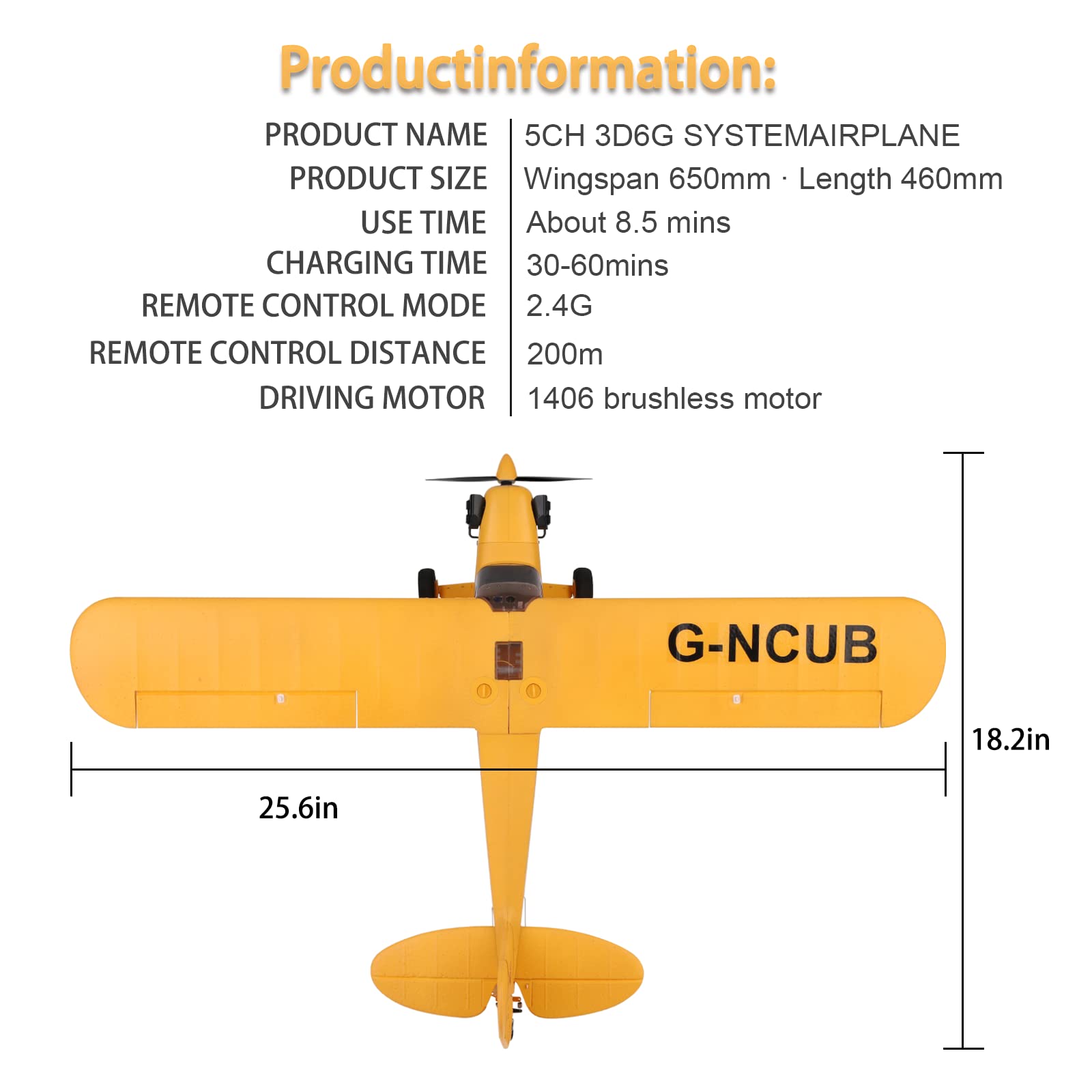 WLtoys A160 J3 5 Channel RC Airplane with 3D/6G Mode - Brushless Remote Control Plane with 2 Batteries & 2.4G Transmitter - Best RC Aircraft Gift for Adults - Perfect for Outdoor Flying, Aerial Photography and Hobbyist Fun
