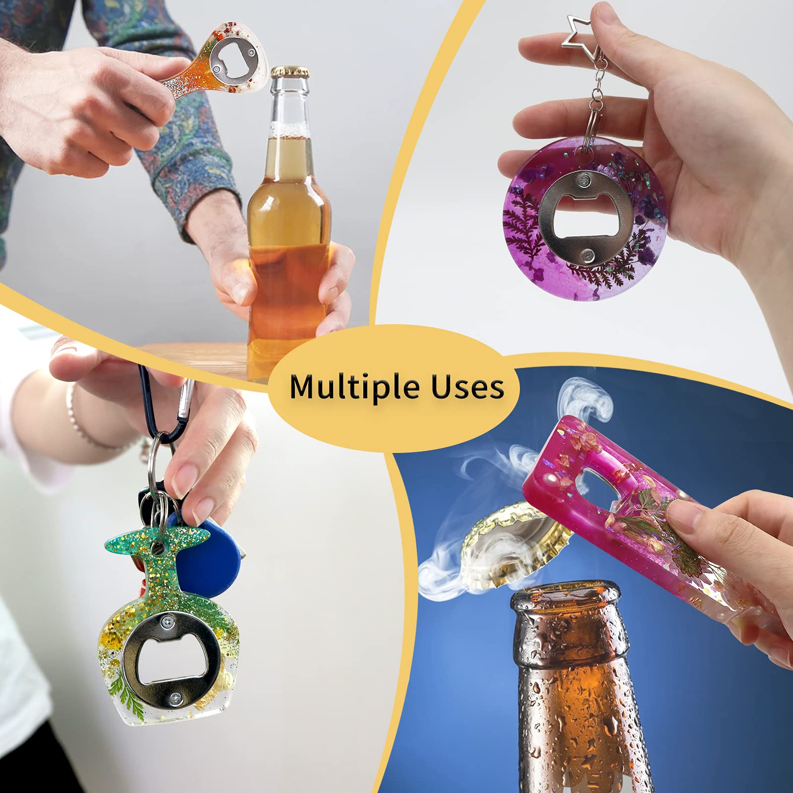 Premium Resin Bottle Opener Molds - DIY Epoxy Casting Silicone Molds for Beer Openers, Keychains & Wine Corkscrews - Complete Kit with Screwdriver & Patch - Perfect for Home Bars, DIY Jewelry Making & Unique Gifts