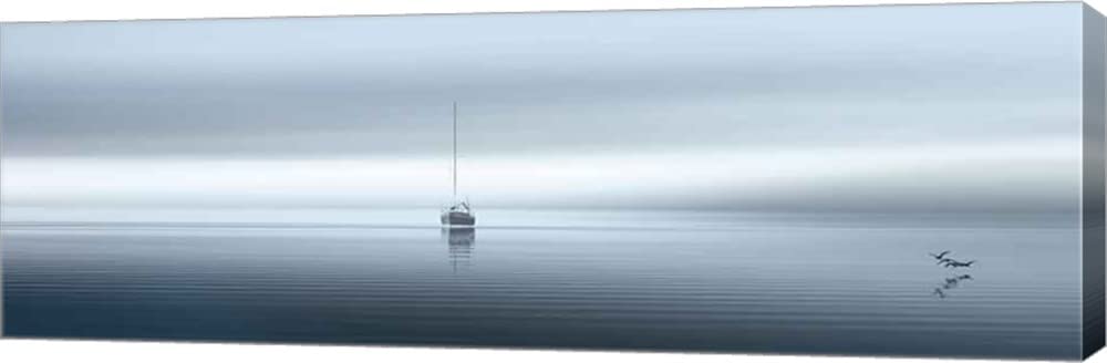 West Coast Sailing Canvas Wall Art by Marvin Pelkey - 36x12 Inch Gallery Wrapped Nautical Painting for Living Room, Bedroom & Office Decor
