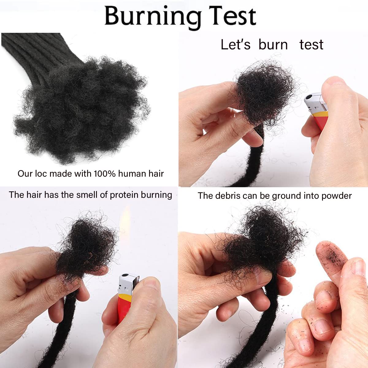 100% Handmade Permanent Locs Dreadlock Extensions - 10 Inch 100 Strands Natural Black Human Hair for Women, Men & Kids (0.8cm Thickness) | Perfect for Protective Styling, Boho Looks & Natural Hair Care