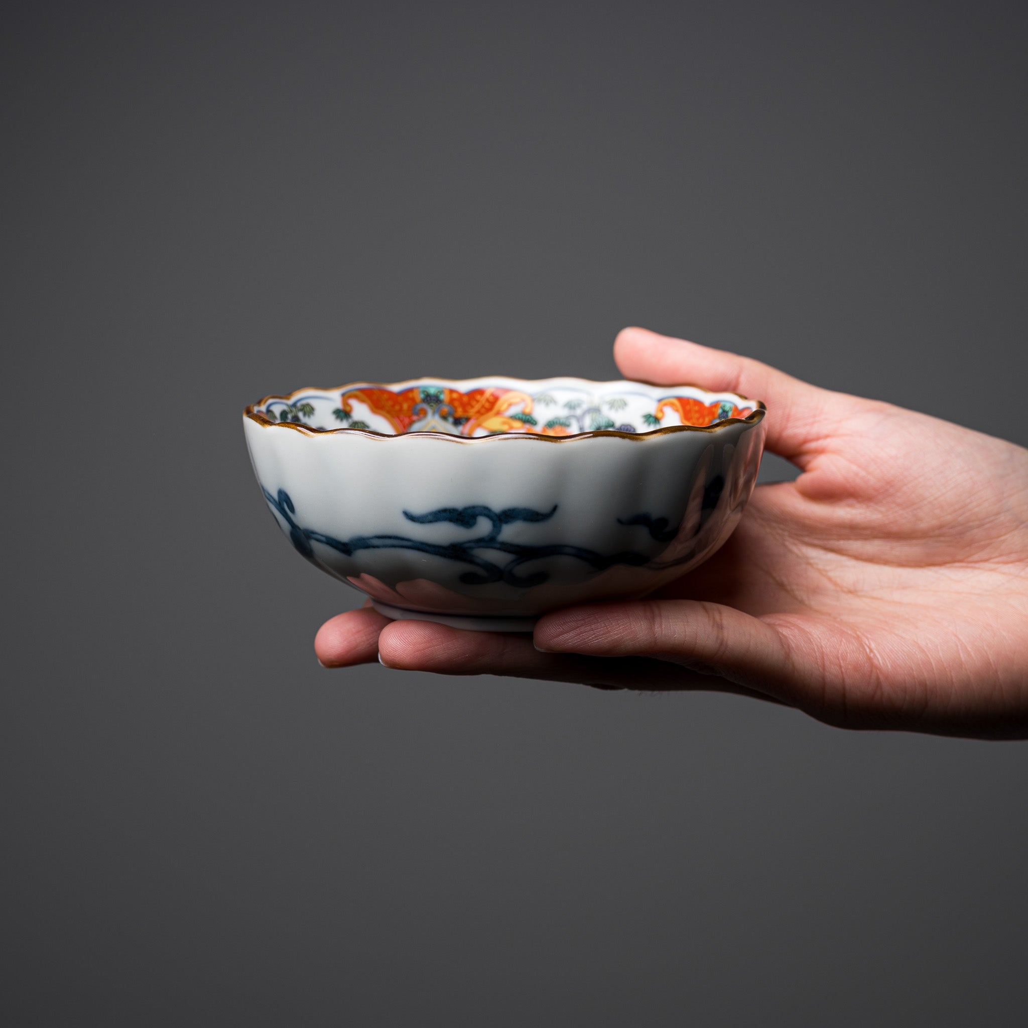Somenishiki Dragon Small Serving Bowl 10cm - Japanese Ceramic Rice Bowl for Sushi, Soy Sauce, and Side Dishes - Perfect for Home Dining and Asian Cuisine