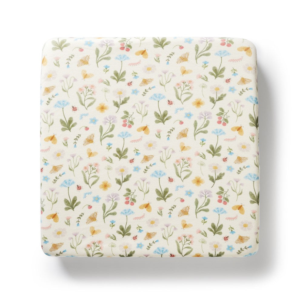 Blooming Bliss Organic Rib Cotton Sheet Set - Ultra Soft Breathable Bedding for All Seasons | Perfect for Home, Hotel & Guest Room Comfort