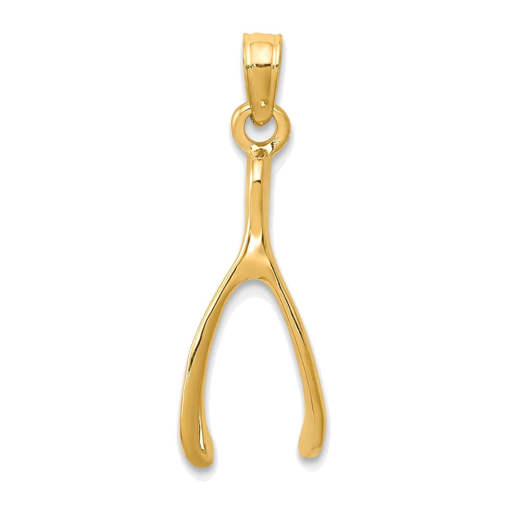 14K Yellow Gold Wishbone Pendant Necklace - Bonyak Jewelry for Women | Elegant Gift for Birthday, Anniversary & Everyday Wear