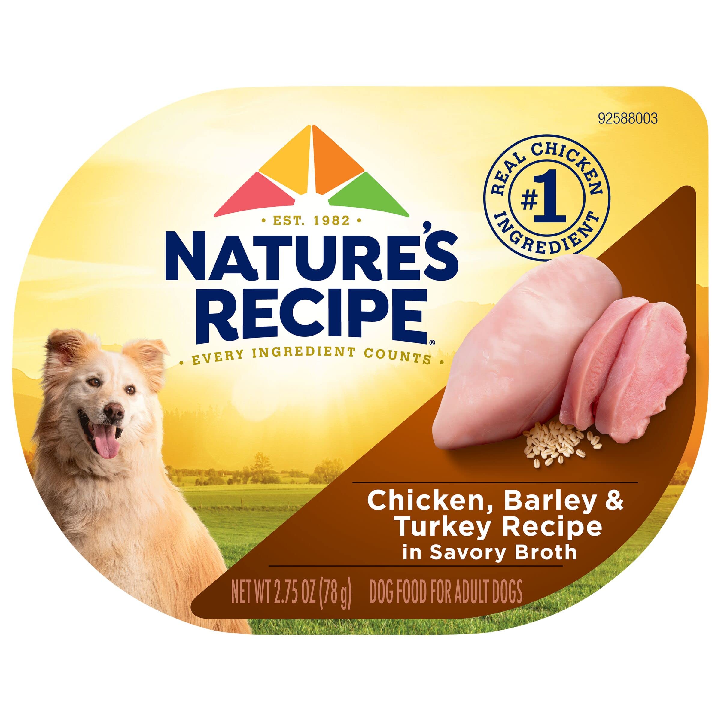 Nature's Recipe Wet Dog Food - Chicken & Turkey in Broth Recipe, Grain Free, 2.75oz Cups (Pack of 12) | Healthy Meal for Small & Medium Dogs | Perfect for Travel, Training & Daily Feeding