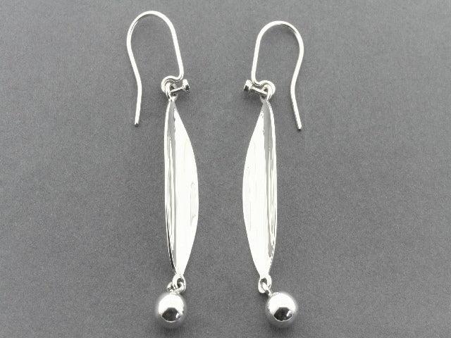 Sterling Silver Leaf & Ball Earrings for Women - Elegant Nature-Inspired Jewelry for Everyday Wear & Special Occasions