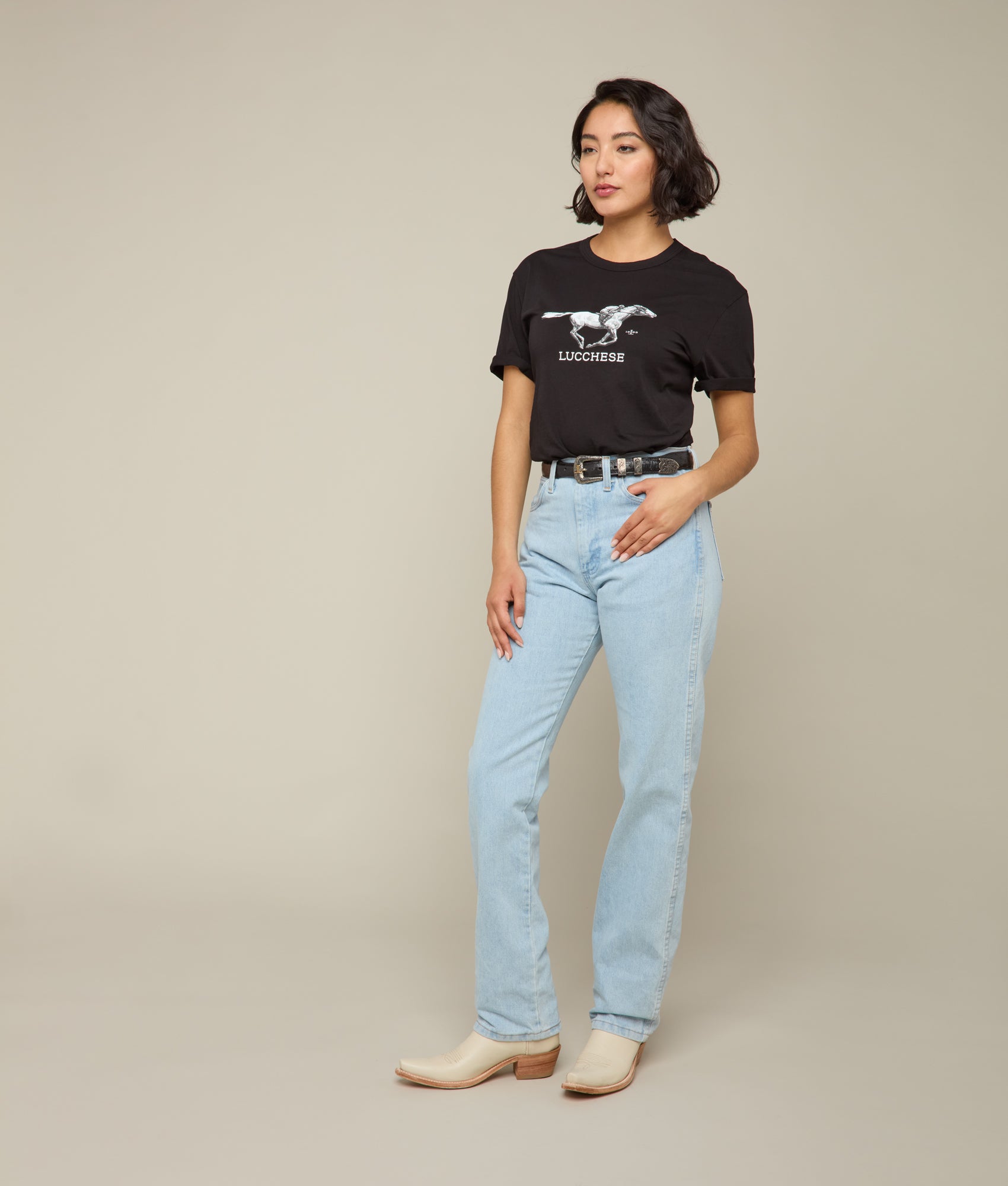 Lucchese Racehorse T-Shirt for Men - Soft Cotton Tee with Classic Western Design - Perfect for Casual Wear, Rodeo Events & Western Fashion