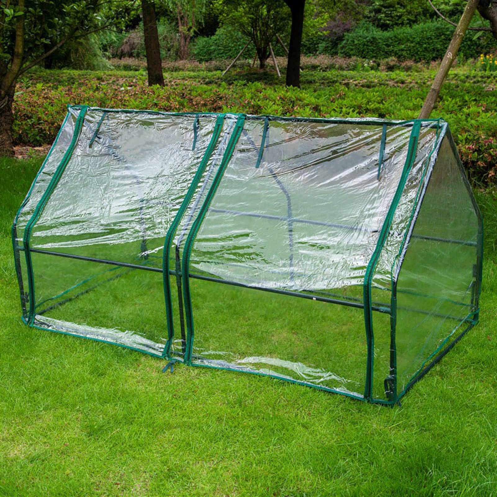 ZWYSL Portable Greenhouse - 180x90x90cm Clear Plastic Garden Plant Hot House with 2 Zippered Doors | Outdoor Greenhouse Tent for Vegetables, Flowers & Seedlings | Perfect for Patio, Backyard & Winter Protection