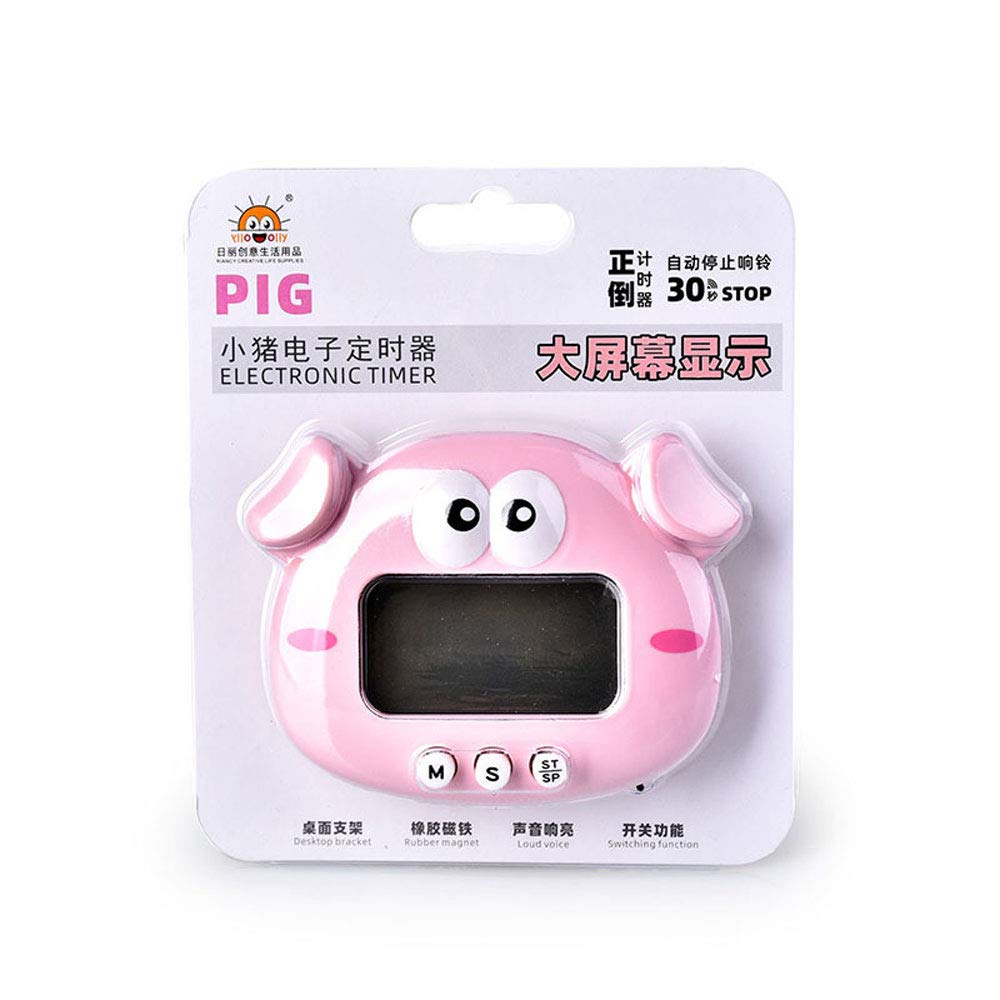 Cartoon Pig Electronic Kitchen Timer - 99 Minute Countdown with Loud Alarm for Cooking, Baking, Exercise & Study | Home & Office Gadget