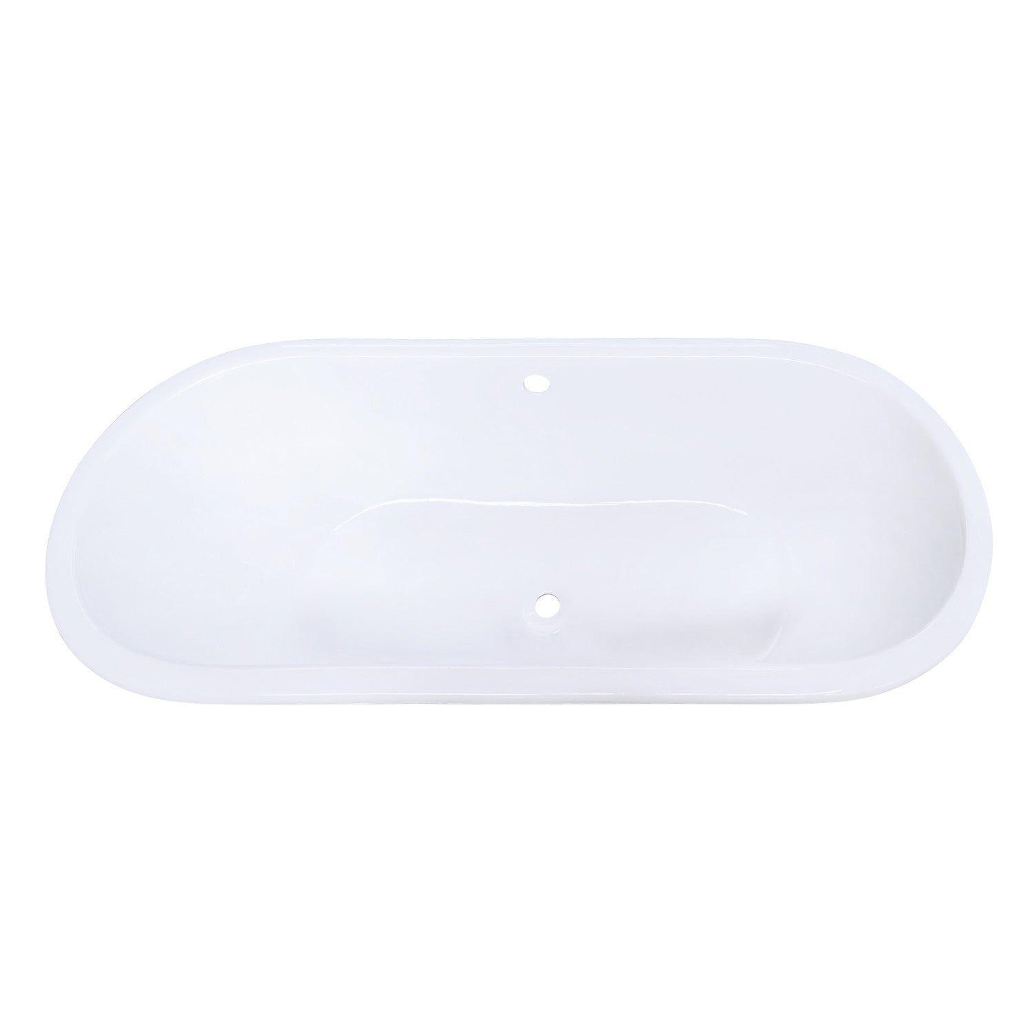 Aqua Eden 63 Inch White Cast Iron Oval Drop-In Bathtub with Center Drain - Perfect for Luxurious Spa Baths & Modern Bathroom Renovations