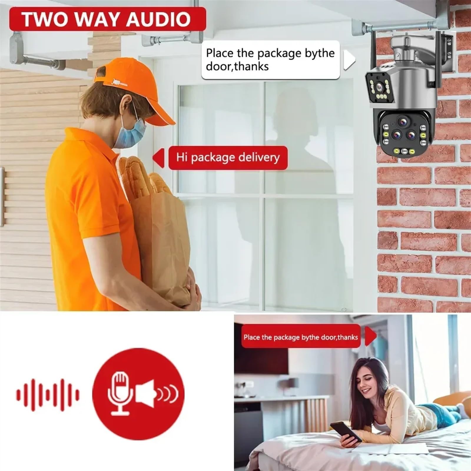 8K 16MP PTZ IP Security Camera with 20X Zoom, AI Auto Tracking, 4 Lens System - Ideal for Home Surveillance & CCTV Monitoring (Includes 128GB Card) - Perfect for Indoor/Outdoor Security, Baby Monitoring & Business Protection