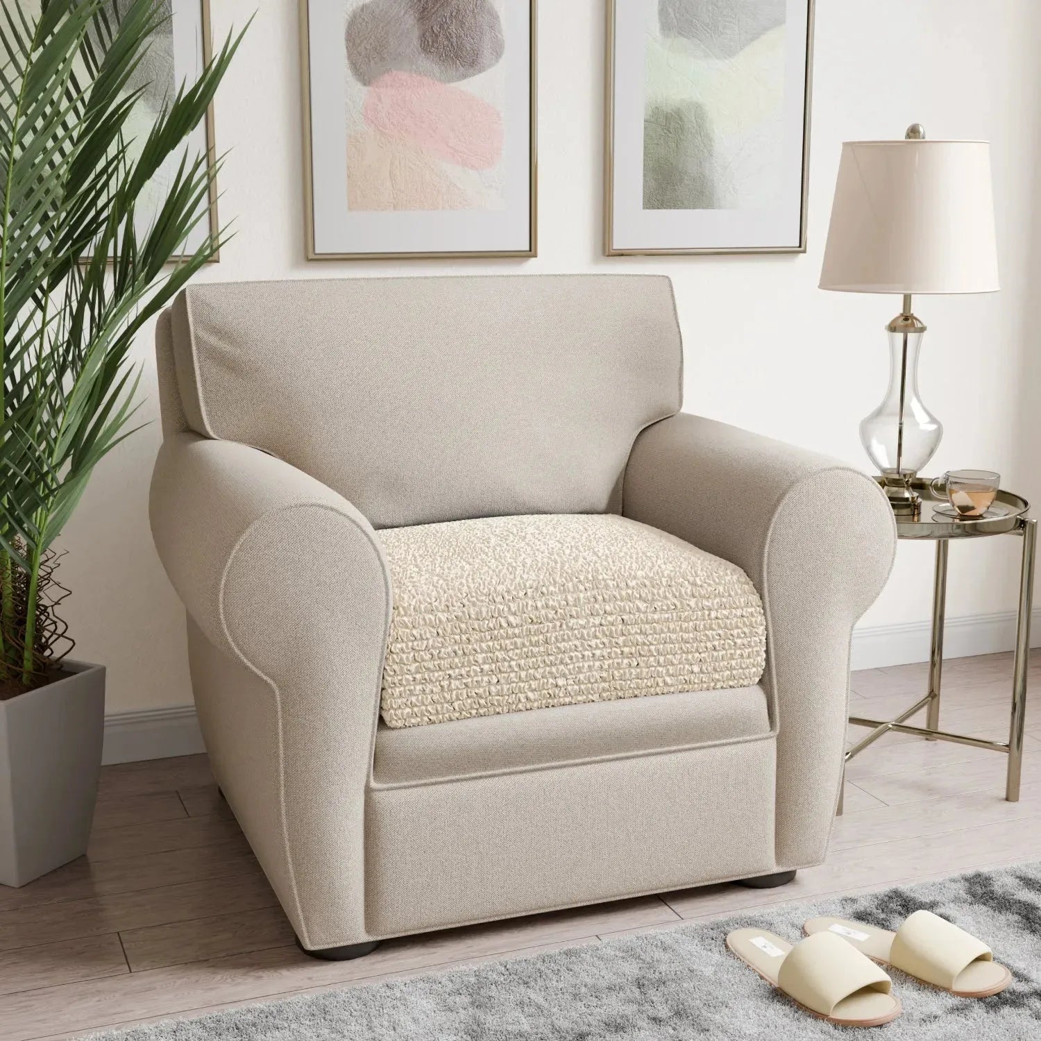 Premium Microfiber Seat Cushion Cover - Soft & Durable Sofa Chair Protector - Perfect for Living Room, Office, or Car Use